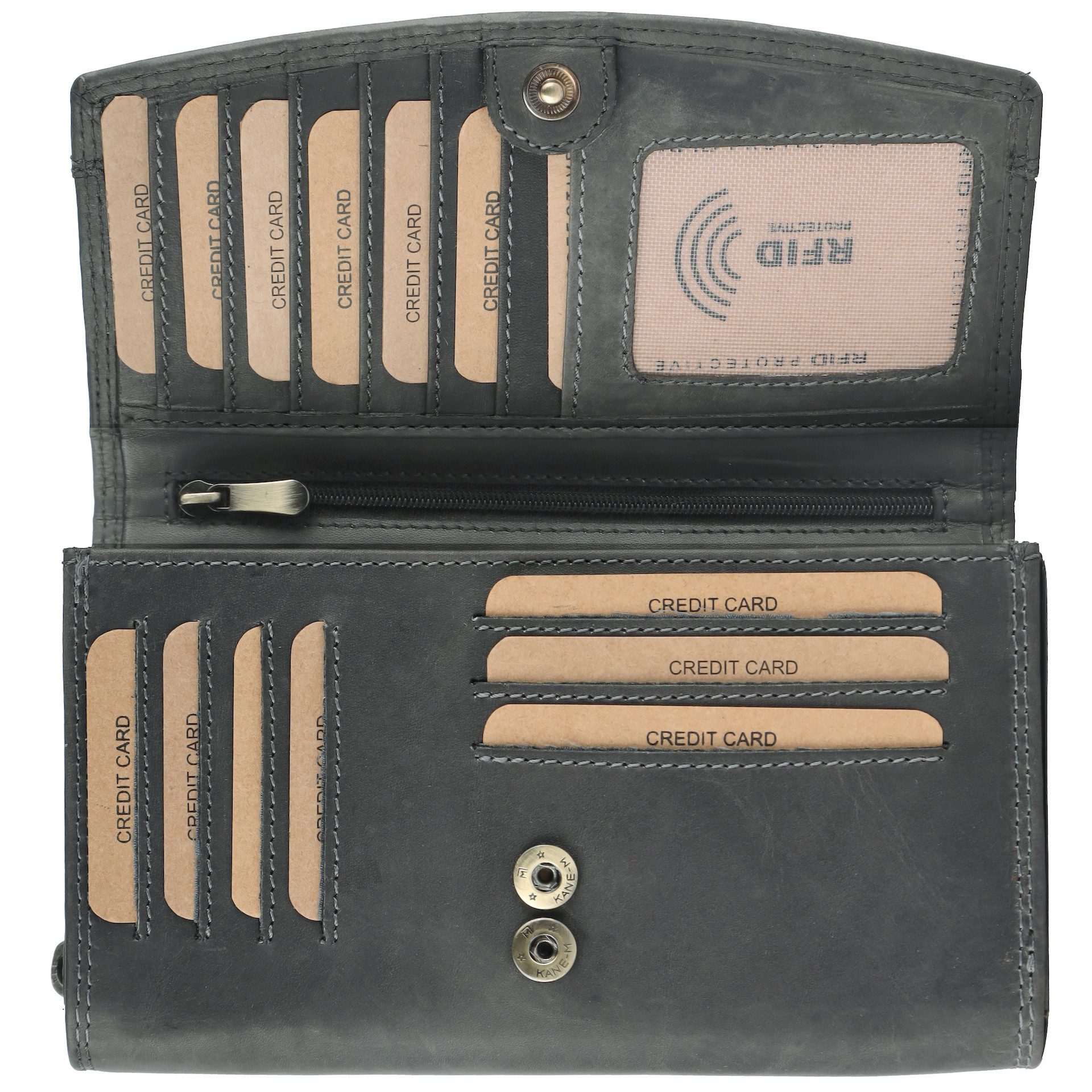 Benthill Geldbörse Damen Echt Leder XXL Großes Portemonnaie RFID Vintage Da günstig online kaufen