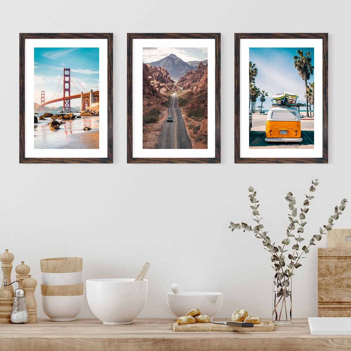 PHOTOLINI Рамки Рамки 3er Set 20x30 Poster-Rahmen, zum Aufhängen & Aufstellen, (3er Set), bruchsicheres Acrylglas, für Fotos & Poster