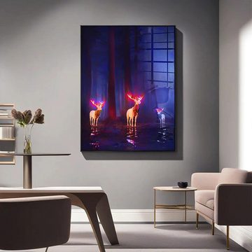 DOTCOMCANVAS® Acrylglasbild Forest Of Bliss - Acrylglas, Acrylglasbild schwarz KI AI generiert digitale Kunst Wandbild