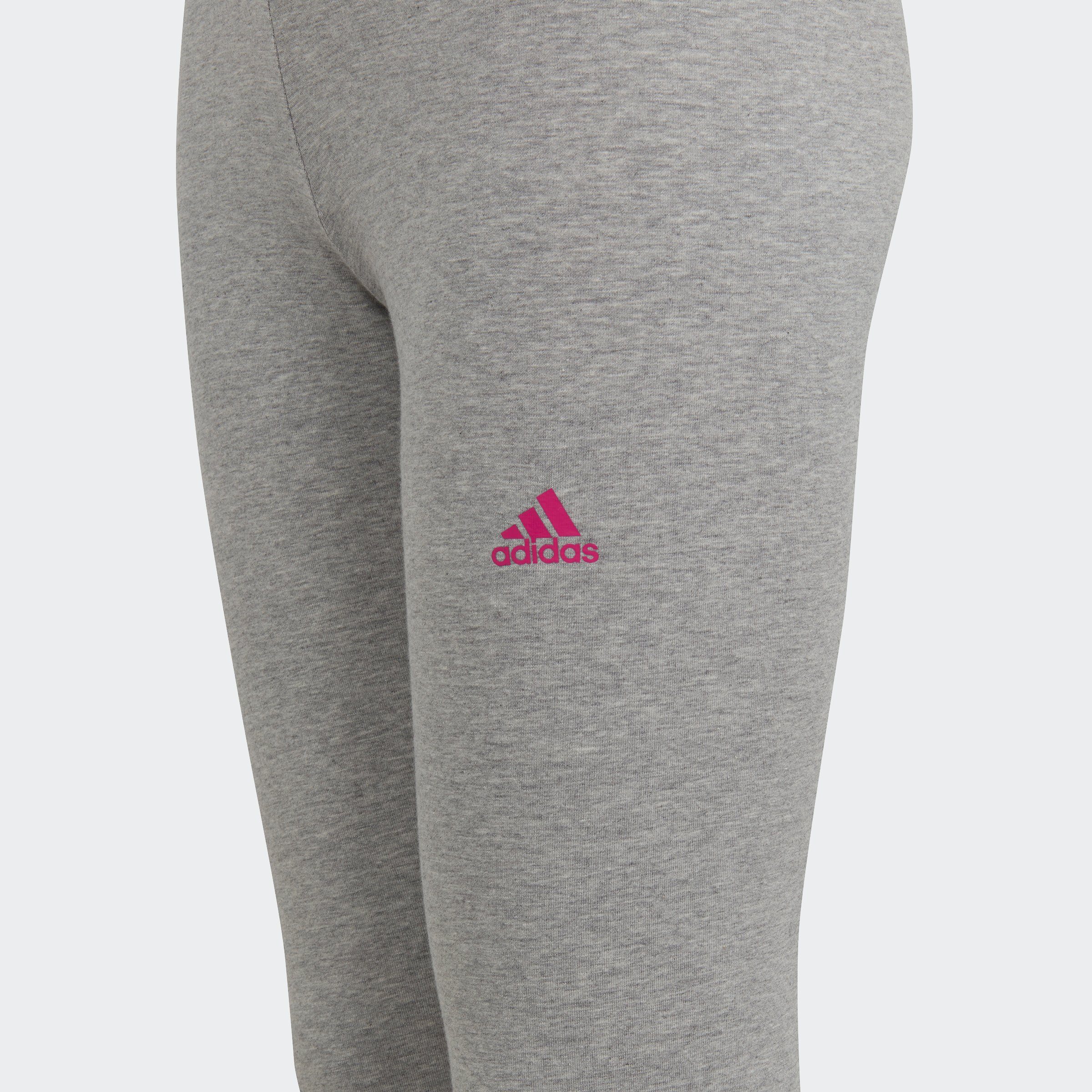 Medium LOGO Grey Fuchsia Sportswear Trainingstights adidas ESSENTIALS (1-tlg) Lucid COTTON Heather Semi LINEAR /