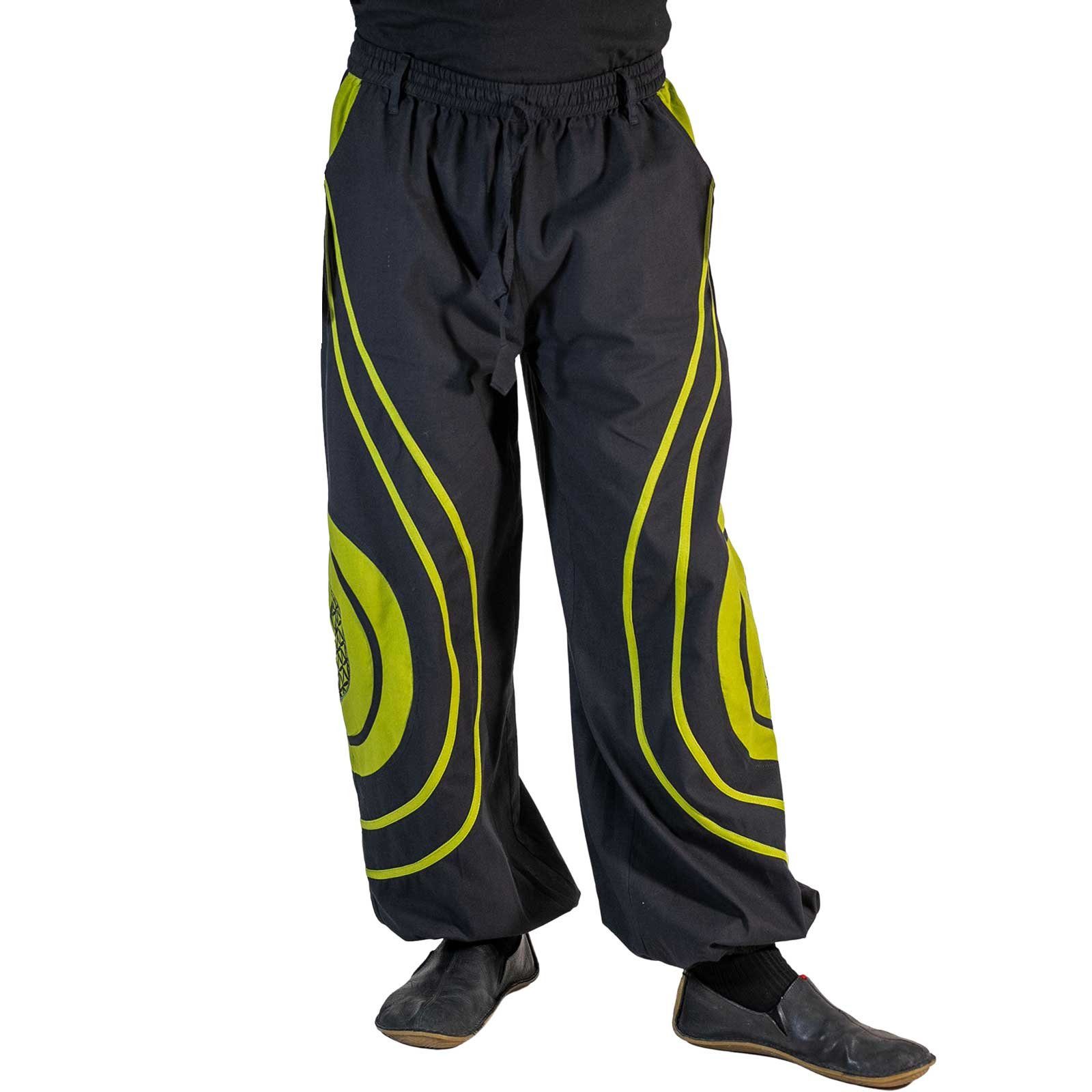 KUNST UND MAGIE Haremshose Hose Blume des Lebens Hippie Pluderhose Kordelzu günstig online kaufen