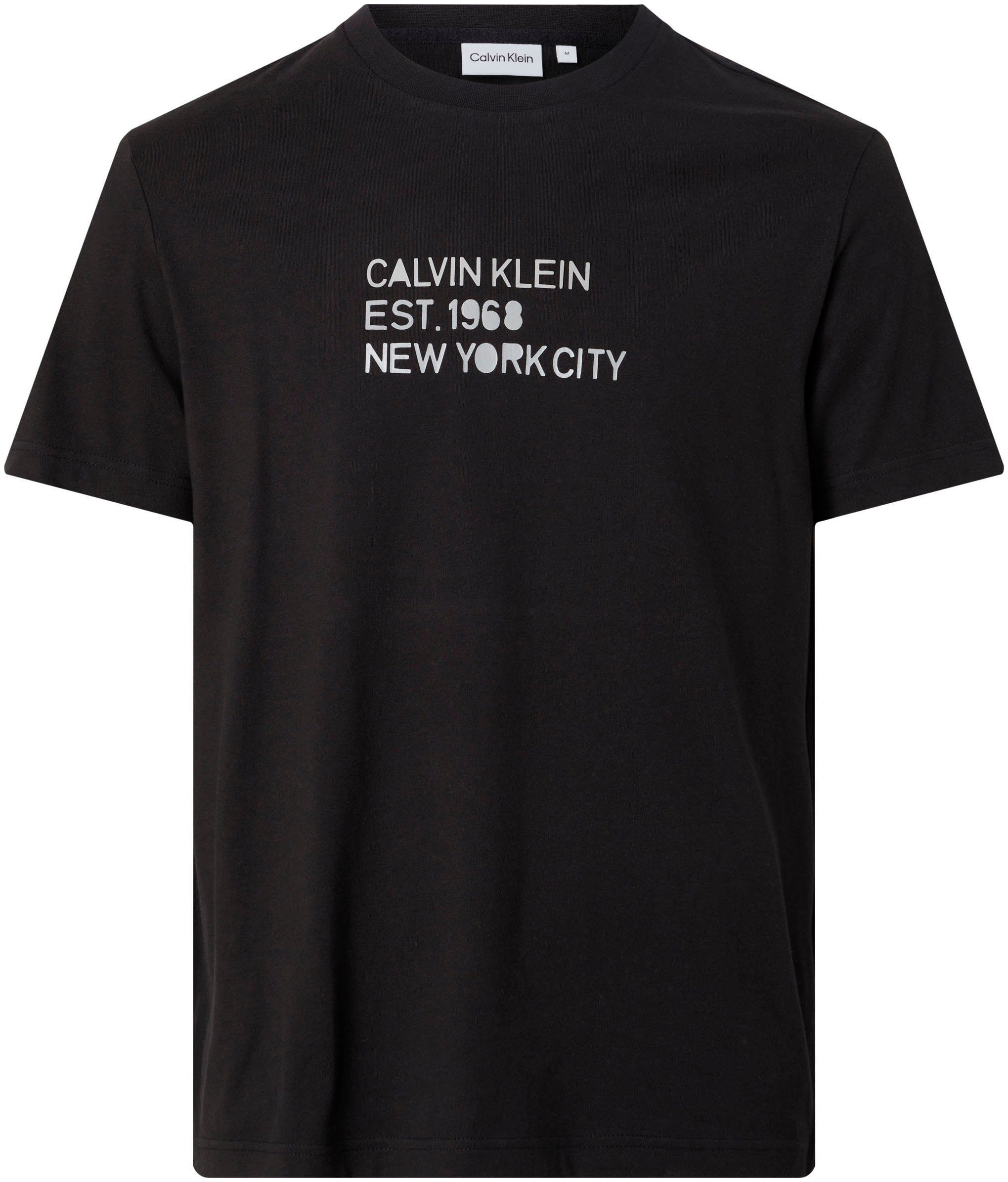 Calvin Klein T-Shirt PRINT LOGO Black MIXED Ck T-SHIRT STENCIL