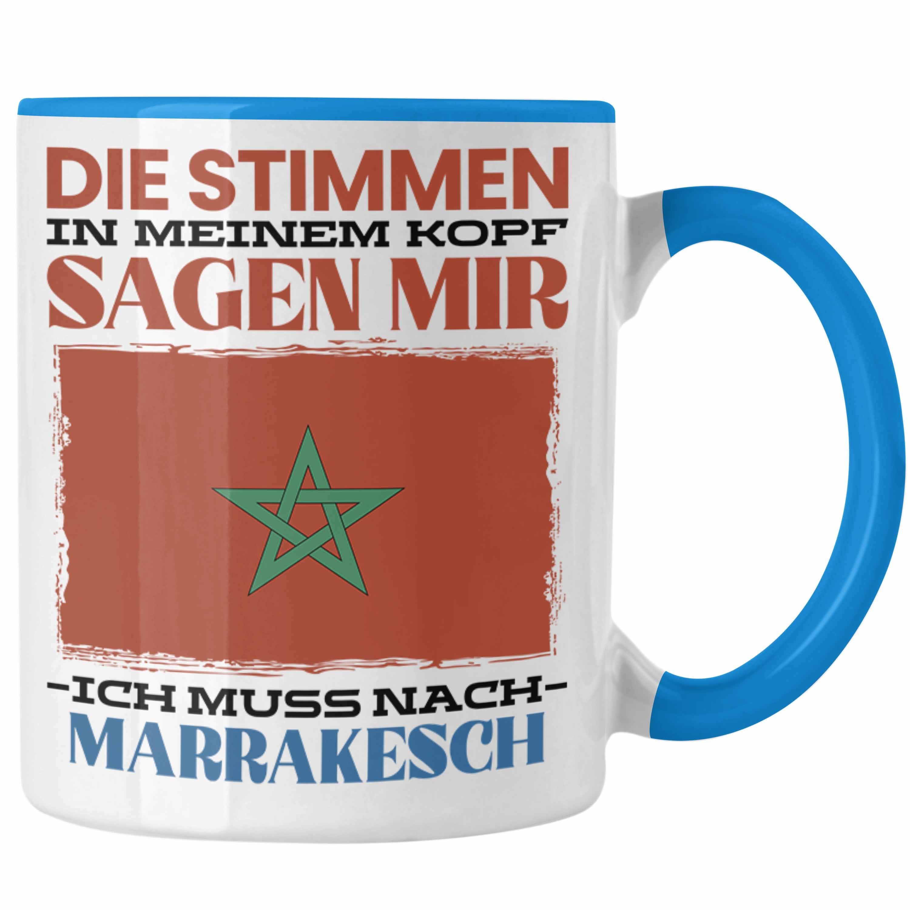 Trendation Tasse Trendation Tasse Geschenk Urlaub Heimat Ge Marokko Blau Spruch Marrakesch 