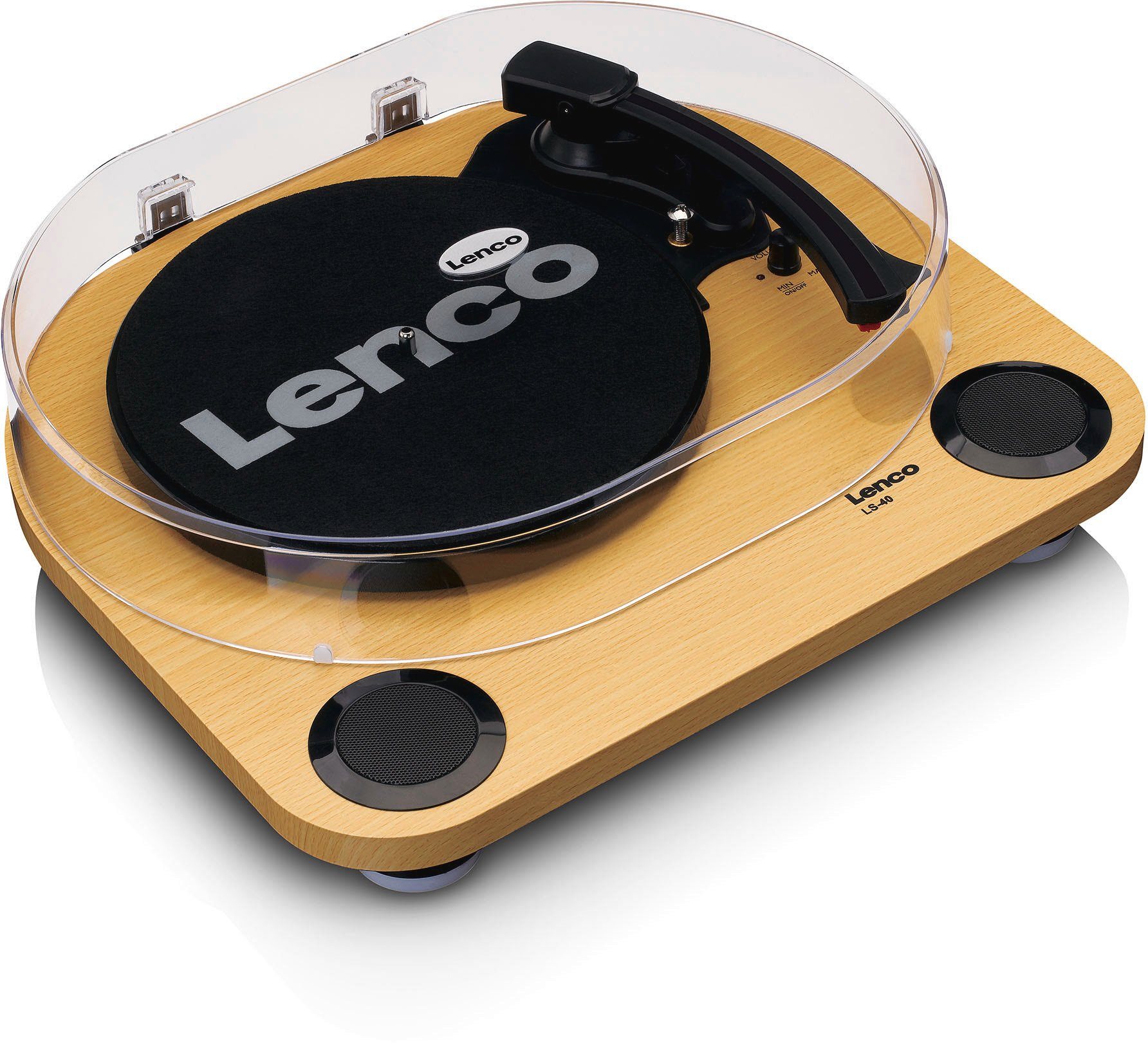 Lenco LS-40WD Plattenspieler mit int. Lautsprechern Plattenspieler (Riemenantrieb) Holz