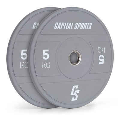 Capital Sports Hantel »Nipton 2021 Gewichtsplatte Bumper Plate 2 x 5 kg Ø 54 mm Hartgummi«, (set)