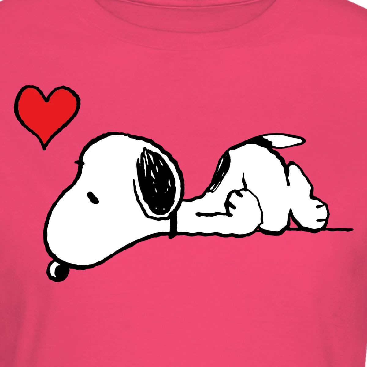 Spreadshirt T-Shirt Peanuts Snoopy Liebe Herz Love Frauen T-Shirt (1-tlg) Slim Fit, fällt klein aus