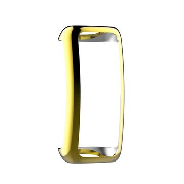 Wigento Smartwatch-Hülle Full Coverage Electroplating TPU Watch Case Gold für Fitbit Inspire 3