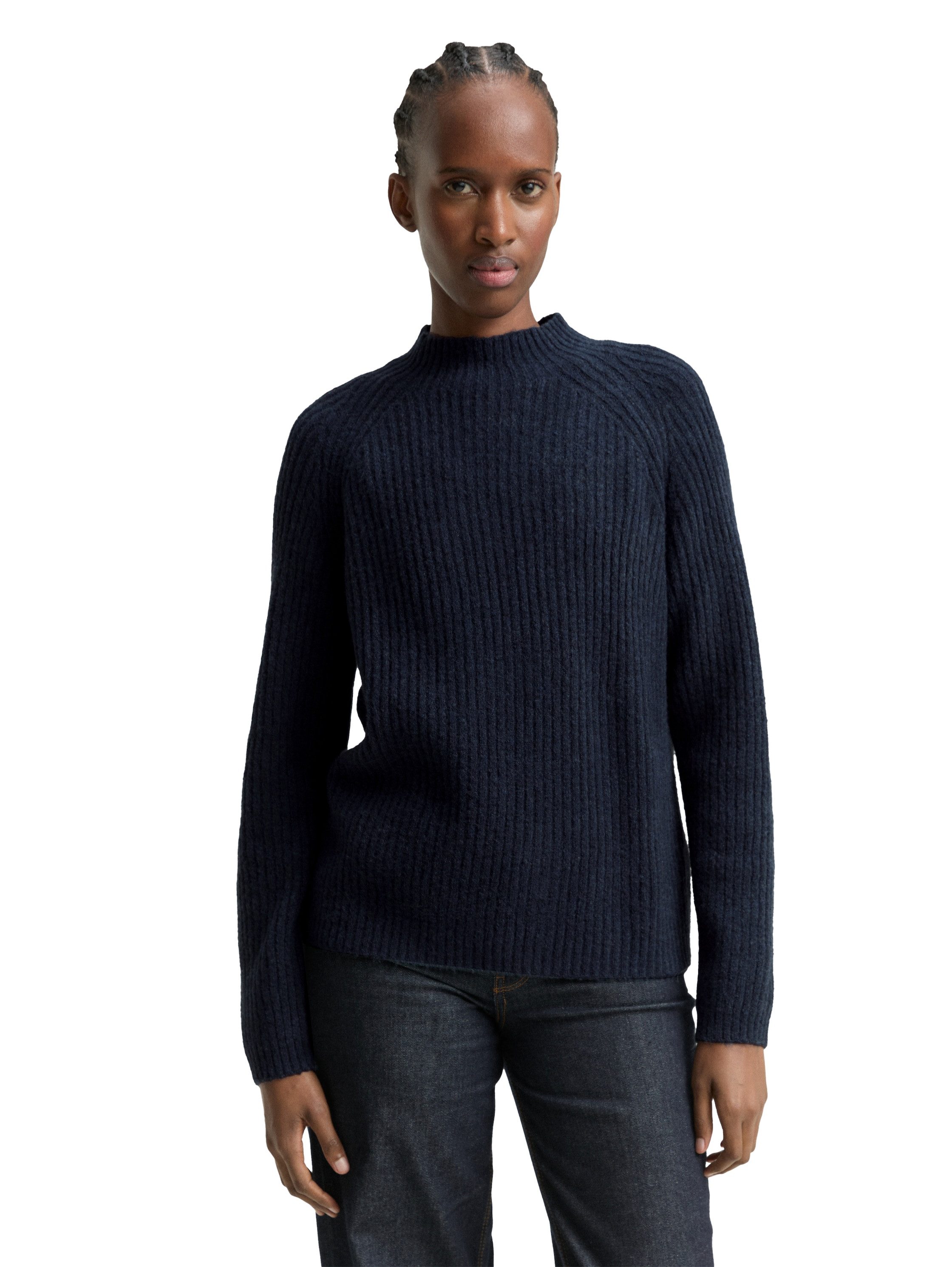 TOM TAILOR Denim Strickpullover mit Stehkragen günstig online kaufen