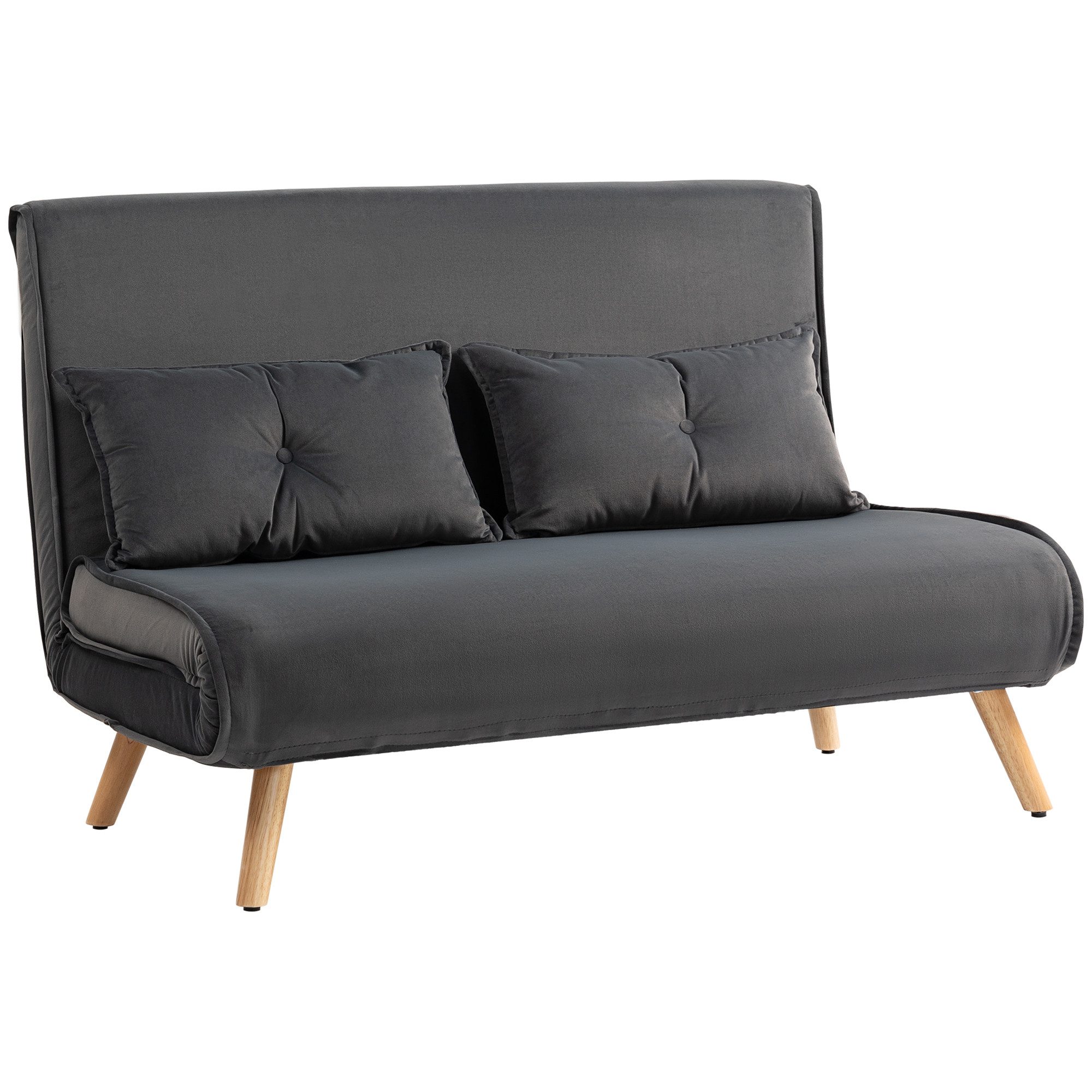 HOMCOM Schlafsofa 2 Sitzer Sofa mit 5-stufig Verstellbarer Rückenlehne, Len günstig online kaufen