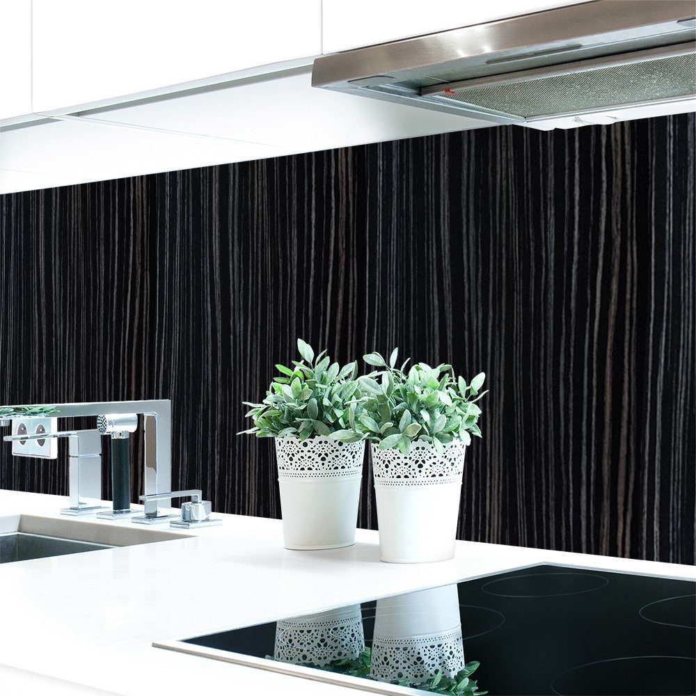 DRUCK-EXPERT Küchenrückwand Küchenrückwand Papierstruktur Schwarz Premium Hart-PVC 0,4 mm selbstklebend