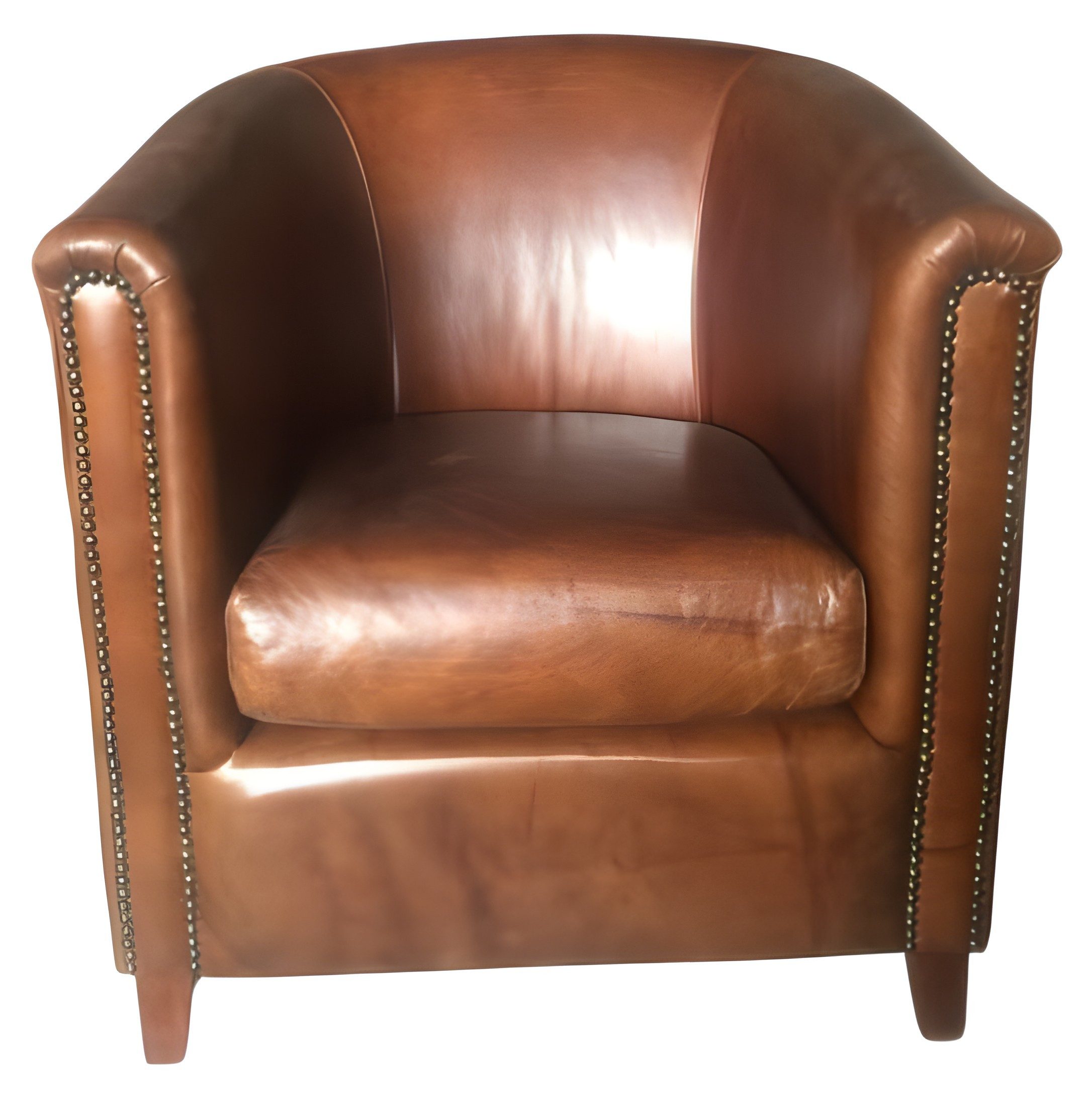 Xlmoebel Loungesessel Lounge Club Sessel von XLMOEBEL in Braun mit Lederbezug (1-St., Lounge Club Sessel), Made in Europa