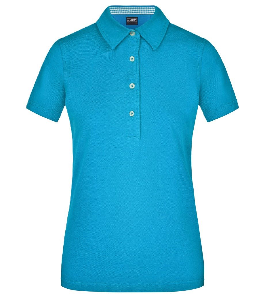 James & Nicholson Poloshirt Doppelpack Klassisches Damen Polohemd JN969 (Doppelpack, 2 Stück) mit konfektioniertem Kragen in Kontrastoptik