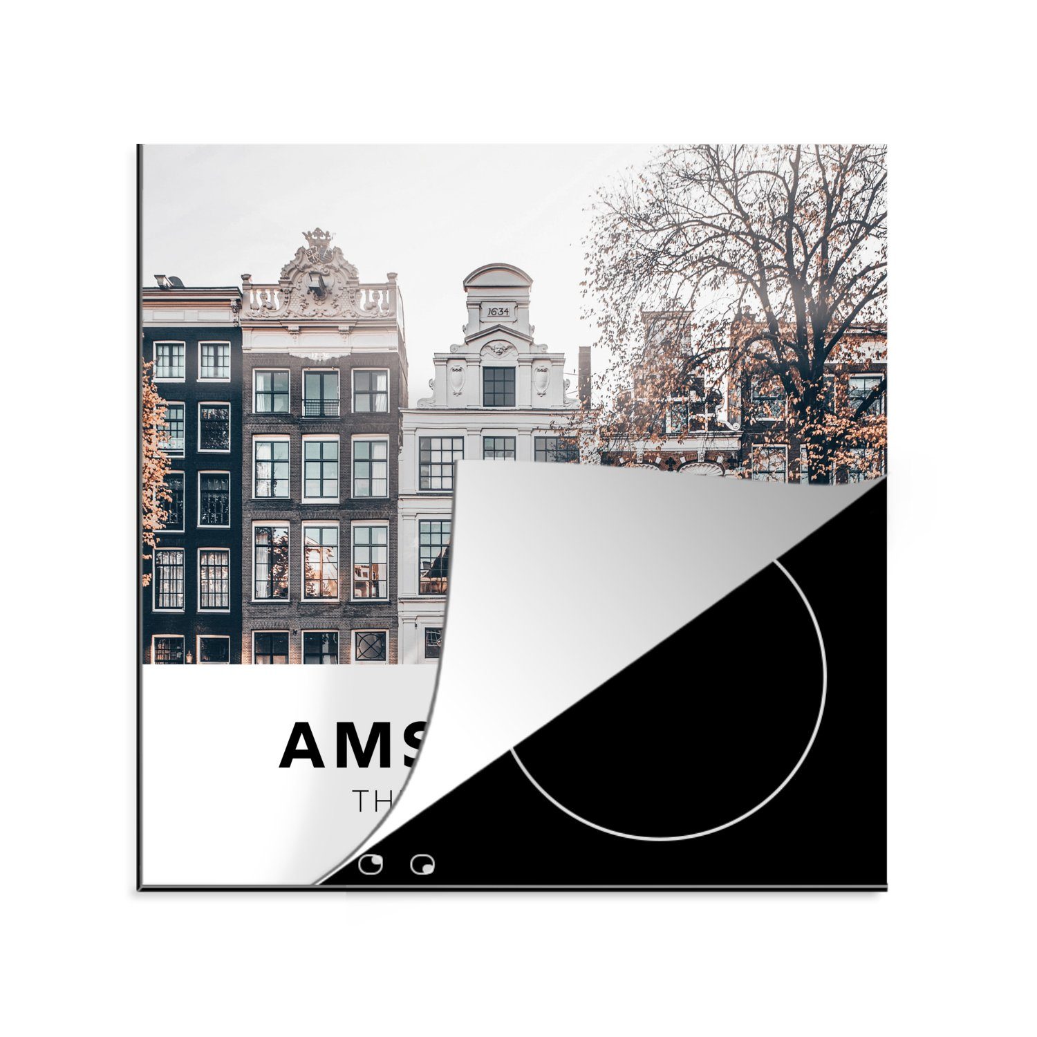 MuchoWow Herdblende-/Abdeckplatte Amsterdam - Niederlande - Huizen, Vinyl, (1 tlg), 78x78 cm, Ceranfeldabdeckung, Arbeitsplatte für küche