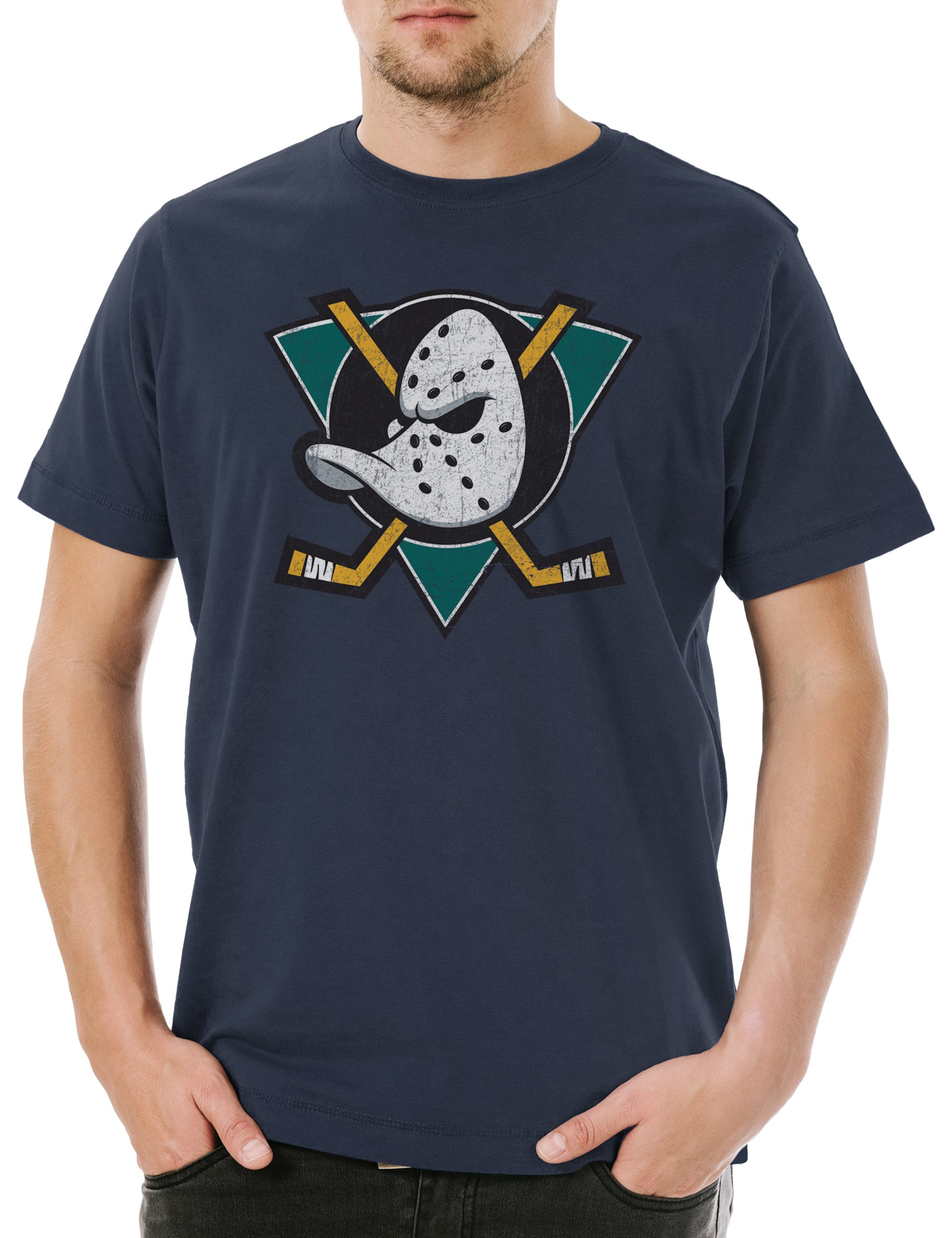 Print-Shirt Ducks Hockey Herren T-Shirt Symbol Sign Team Mannschaft Logo Mighty