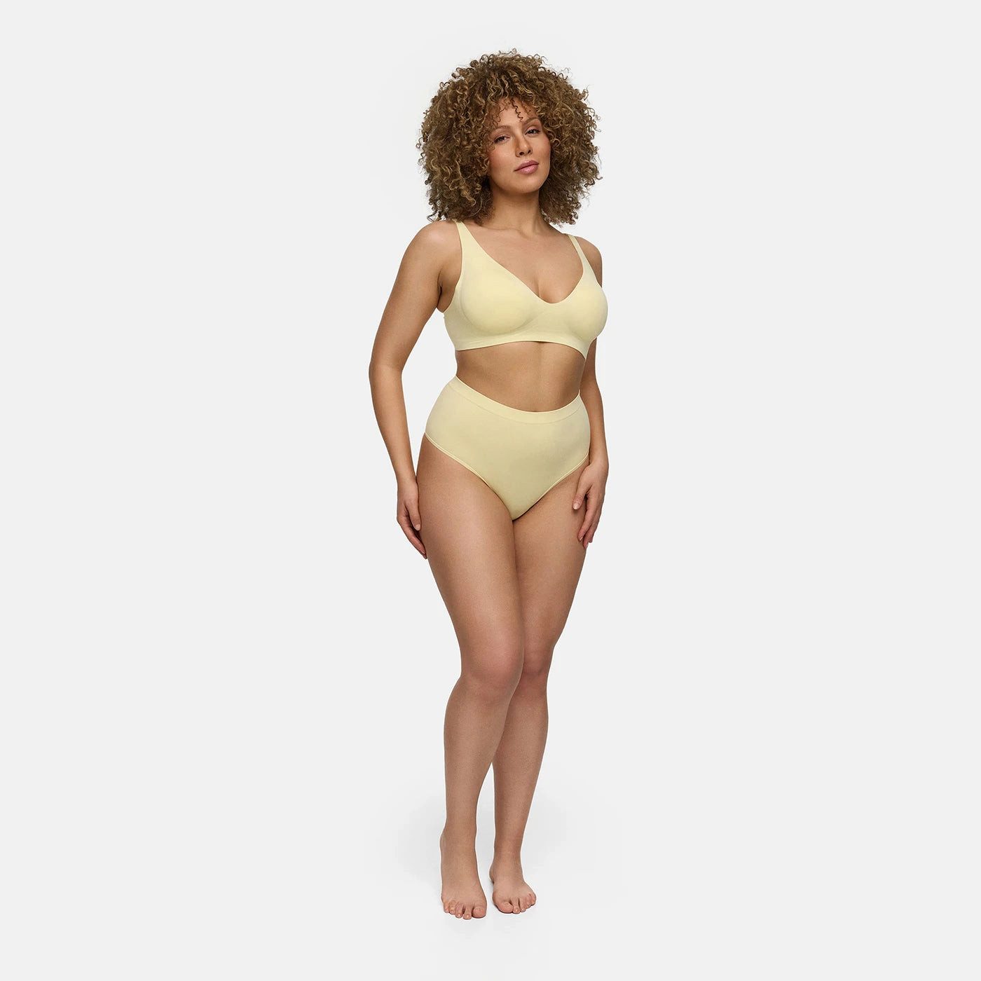 cfab (creamy fabrics) Tanga Seamless High-Waist Tanga, 3er Pack-Baby Yellow-M
