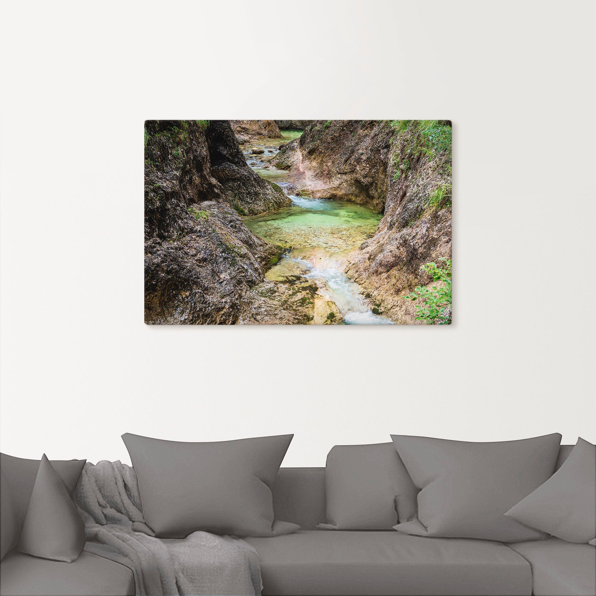 Artland Wandbild Almbachklamm im (1 Land, in Berchtesgadener Leinwandbild, Poster als versch. Wandaufkleber Gewässer St), Größen oder Alubild