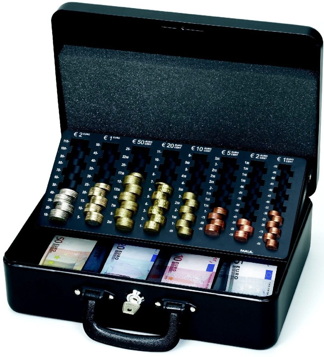 MAUL Geldkassette Geldkassette 36x26,5x11,2 cm mit Euro-Zähl-Einsatz schwarz