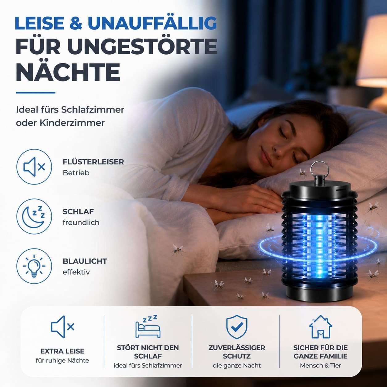 TK Gruppe Insektenvernichter Insektenvernichter elektrisch – Mückenlampe mit UV-Licht – Mückenfalle