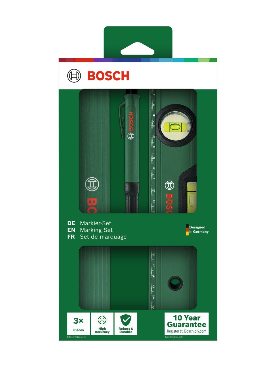 BOSCH Wasserwaage Bosch Markierungs-Set 3-teilig