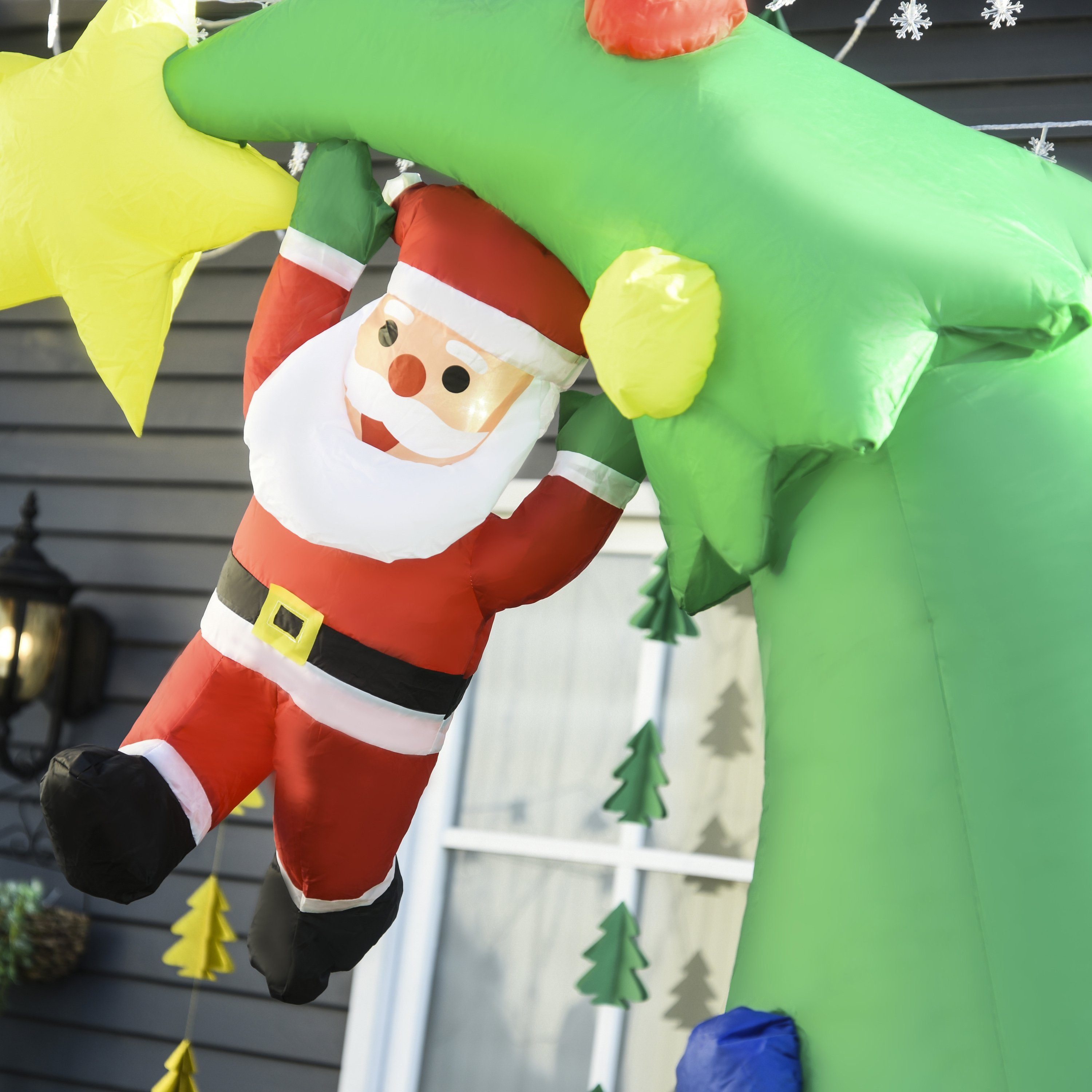 HOMCOM Weihnachtsfigur Weihnachtsbaum Figur selbstaufblasend