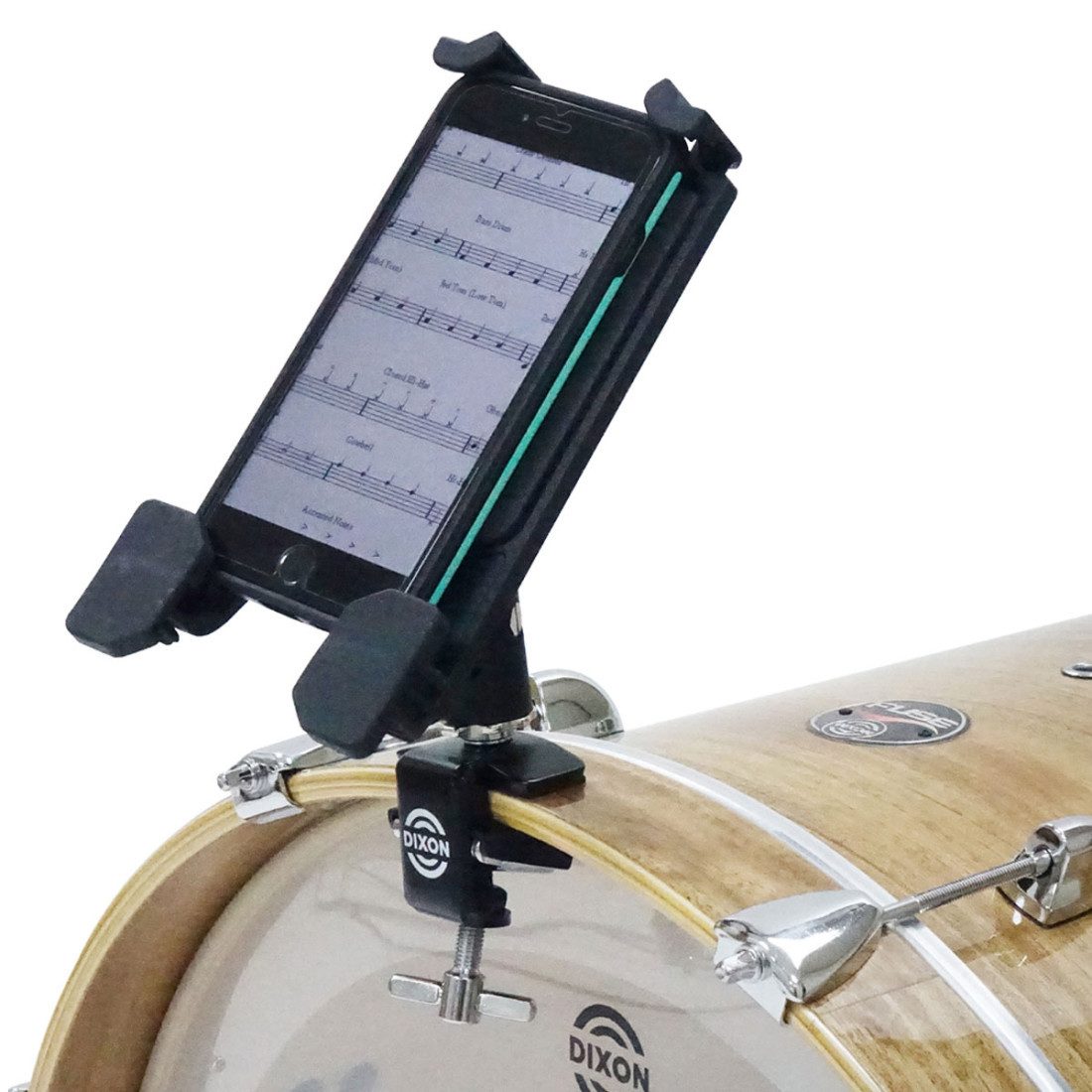 Dixon Schlagzeug Dixon Tablet-Halter für Bass Drum mit Schlagzeugstöcken,Tablet-Halter, Vorteils-Set