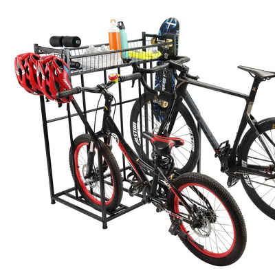 DNU Fahrradständer »Fahrradständer mit Stauraum«, für 3 Fahrräder, schwarz, 54,6x104,1x90,5cm