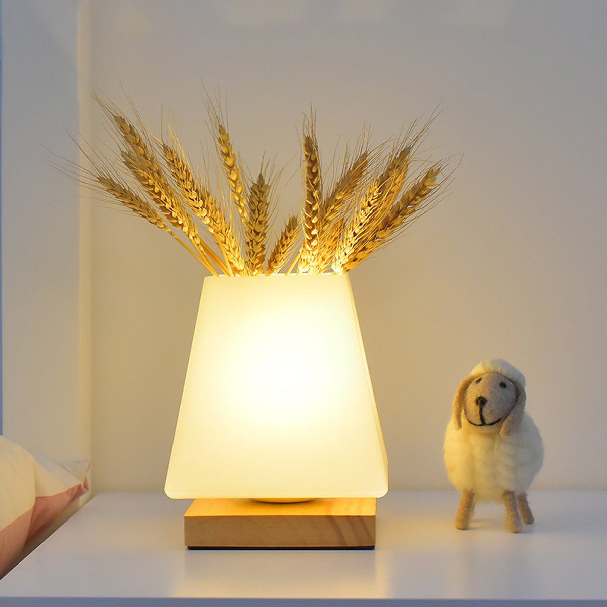 DOPWii Nachttischlampe Vase Schreibtischlampe, 1600mAh dimmbar Schlafzimmer/Wohnzimmer | Tischlampen