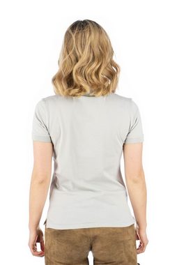 OS-Trachten Poloshirt Laukas Kurzarm Shirt mit Hirsch-Stickerei auf der linken Brust