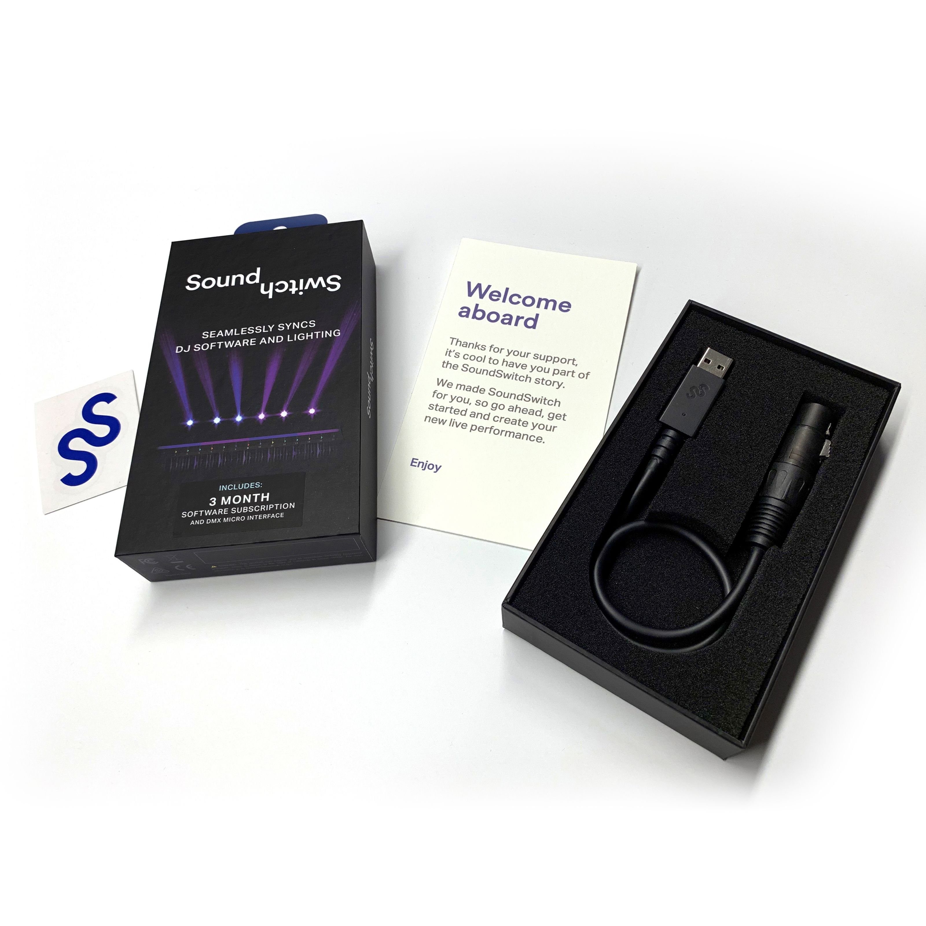 SoundSwitch Mischpult, (Micro DMX Interface, Steuerungen für Licht, DMX Steuersoftware), Micro DMX Interface - DMX Steuersoftware