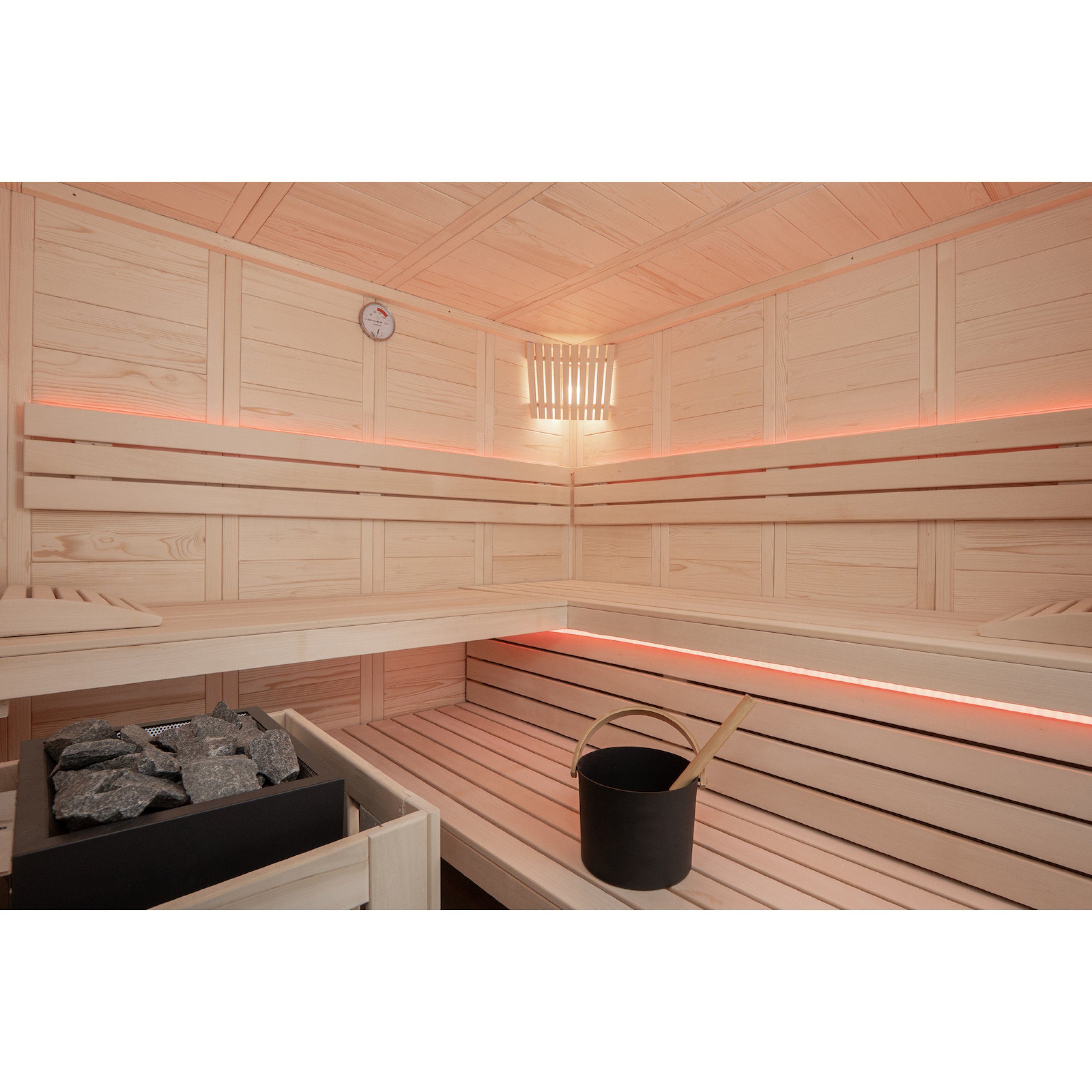 HARVIA Sauna Harvia Alaska Corner Massivsauna aus Fichte Saunakabine ca.