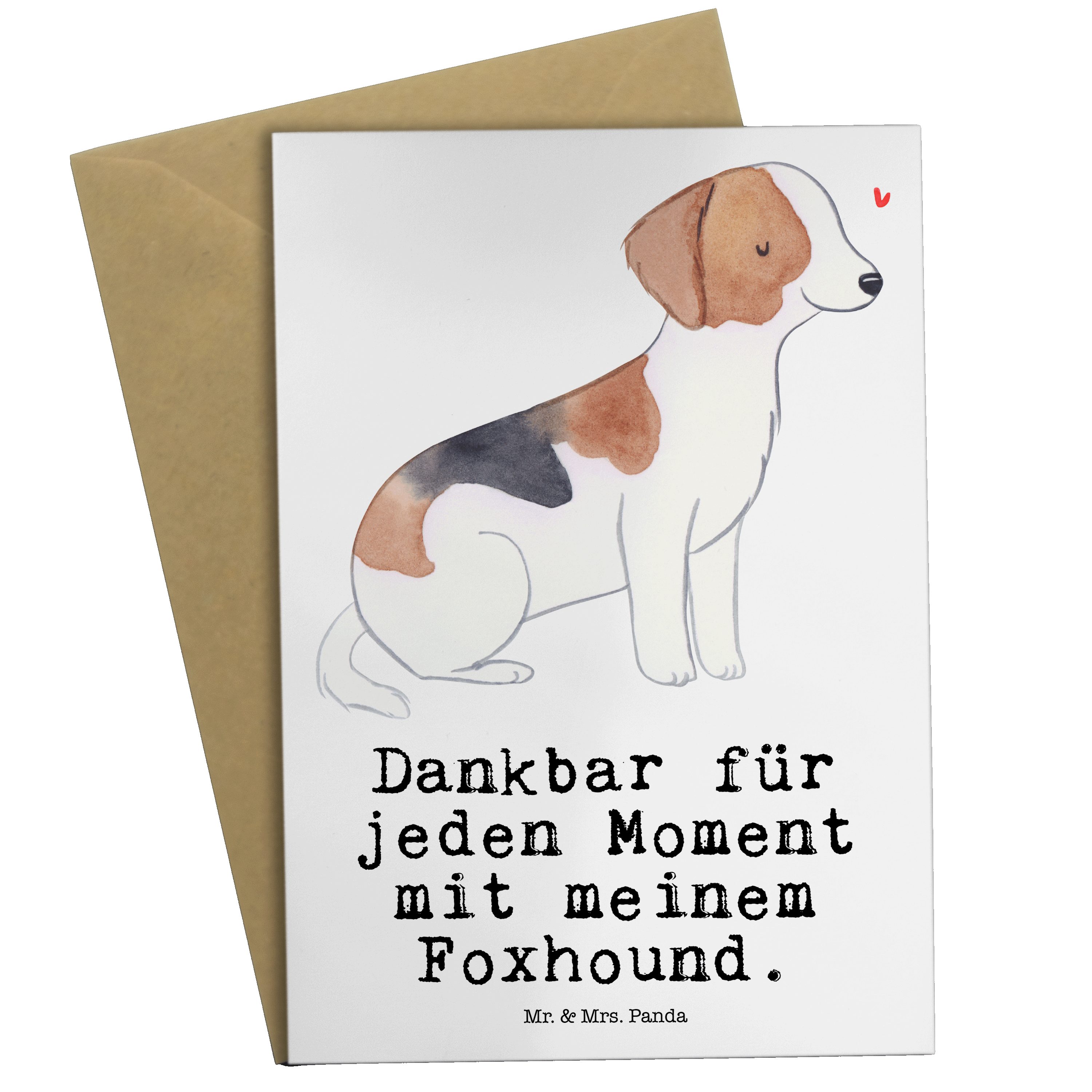 Mr. & Mrs. Panda Grußkarte Foxhound Moment - Weiß - Geschenk, Hochzeitskarte, Glückwunschkarte