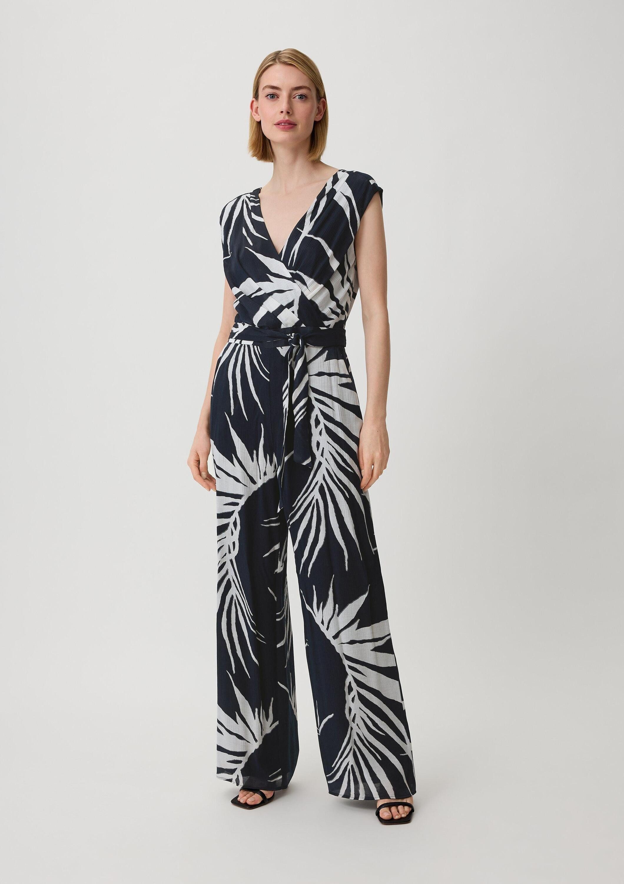 comma Jumpsuit Overall Jumpsuit aus Viskosemix