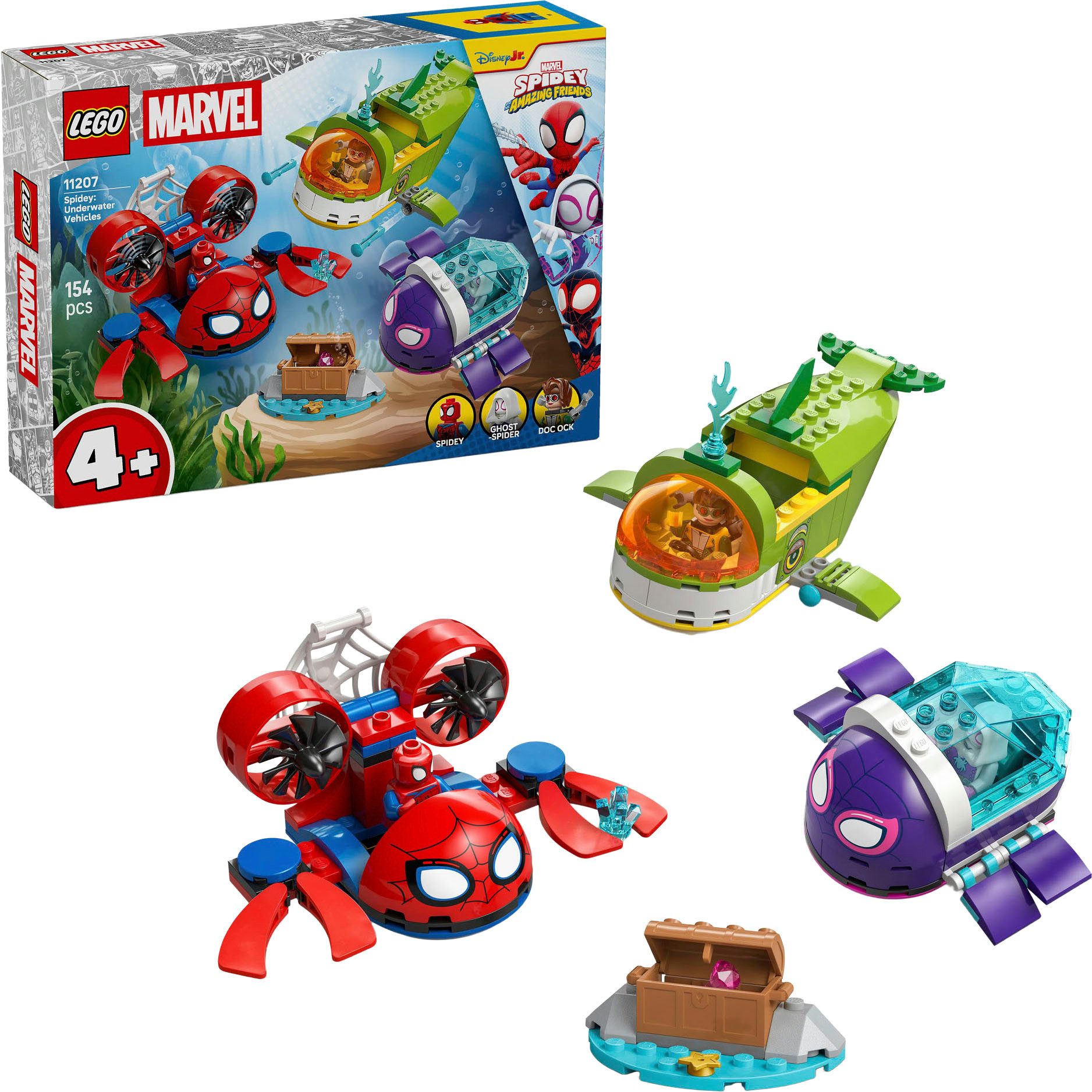 LEGO® Spidey: Unterwasserfahrzeuge (11207), LEGO Spidey Konstruktionsspielsteine, (154 St), Made in Europe