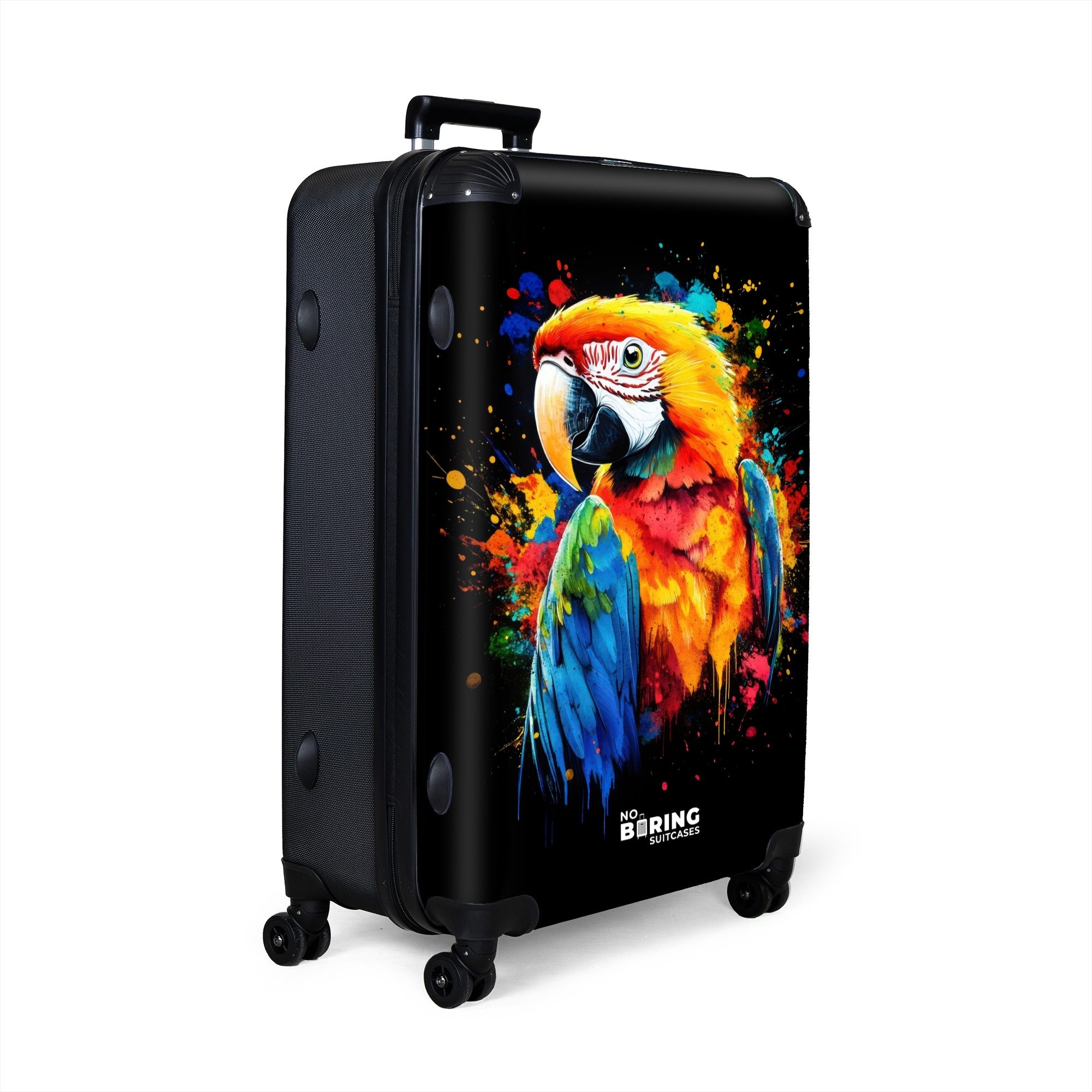 NoBoringSuitcases.com© Hartschalen-Trolley Bunter Papagei mit Graffiti günstig online kaufen