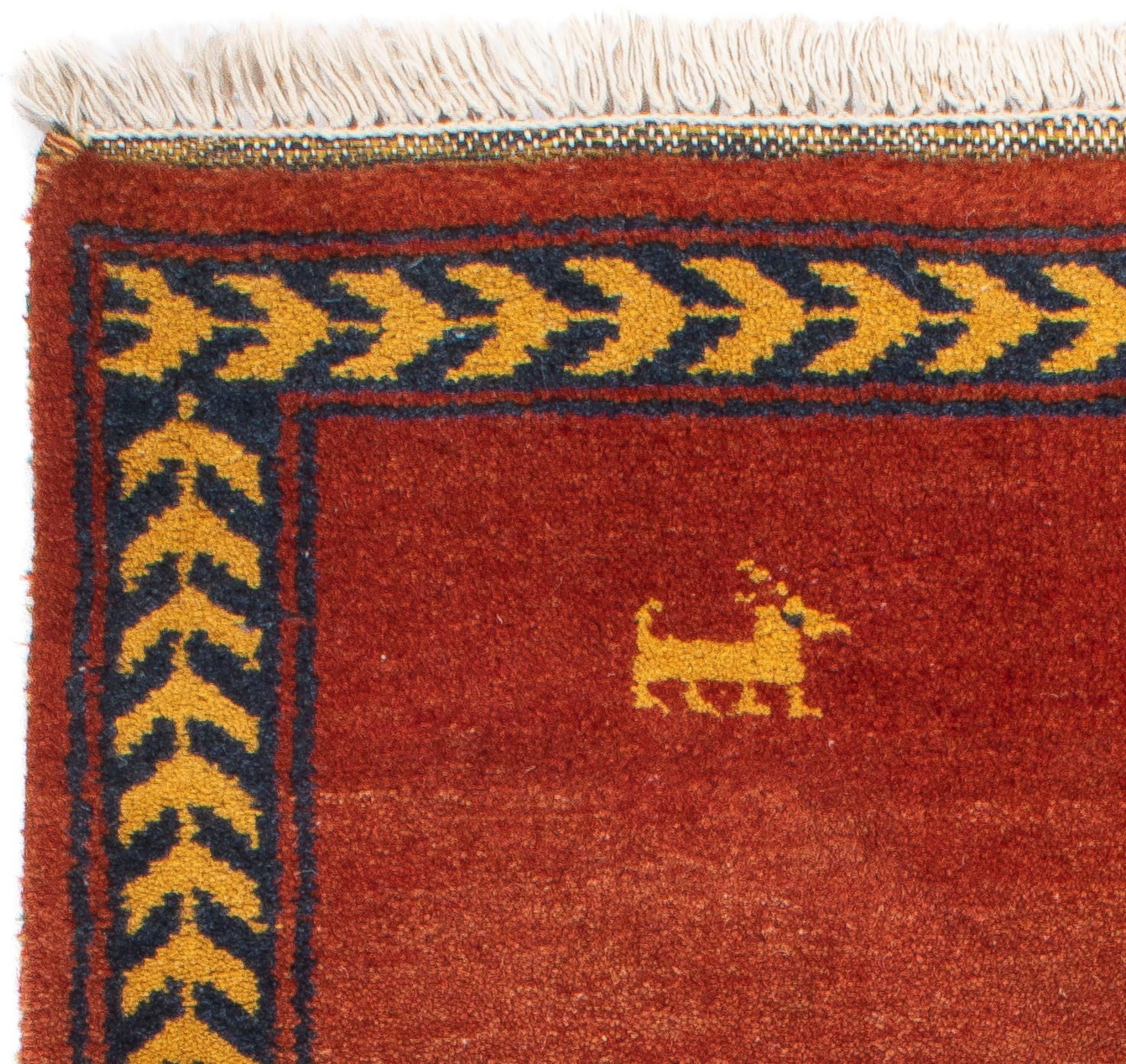 Wollteppich Gabbeh - Indus - Zertifikat mit cm Handgeknüpft, 137 dunkelrot, Höhe: 18 x 73 Wohnzimmer, Einzelstück rechteckig, - morgenland, mm