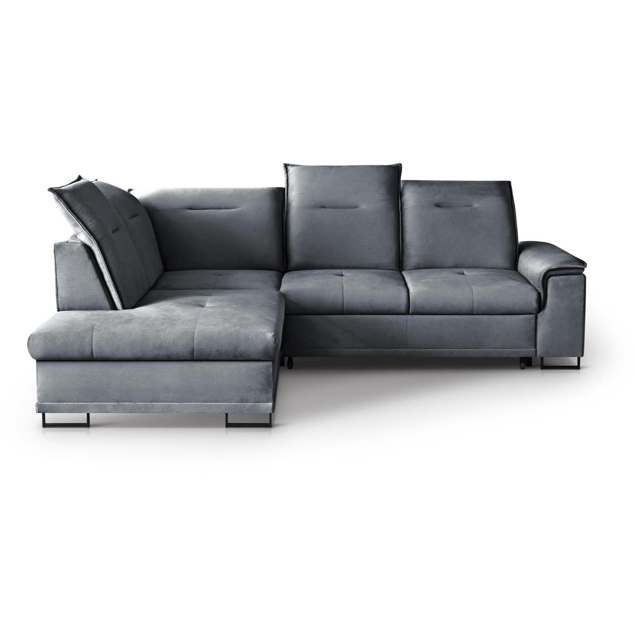 für Bruno Sofa Olive Schlaffunktion, Kopfstützen, 11) L, Ecksofa moderne (element verschiebbare Velours, verstellbaren aus Rückenlehne, Beautysofa Bettkasten, Corner stilvoll Wohnzimmer Polsterecke