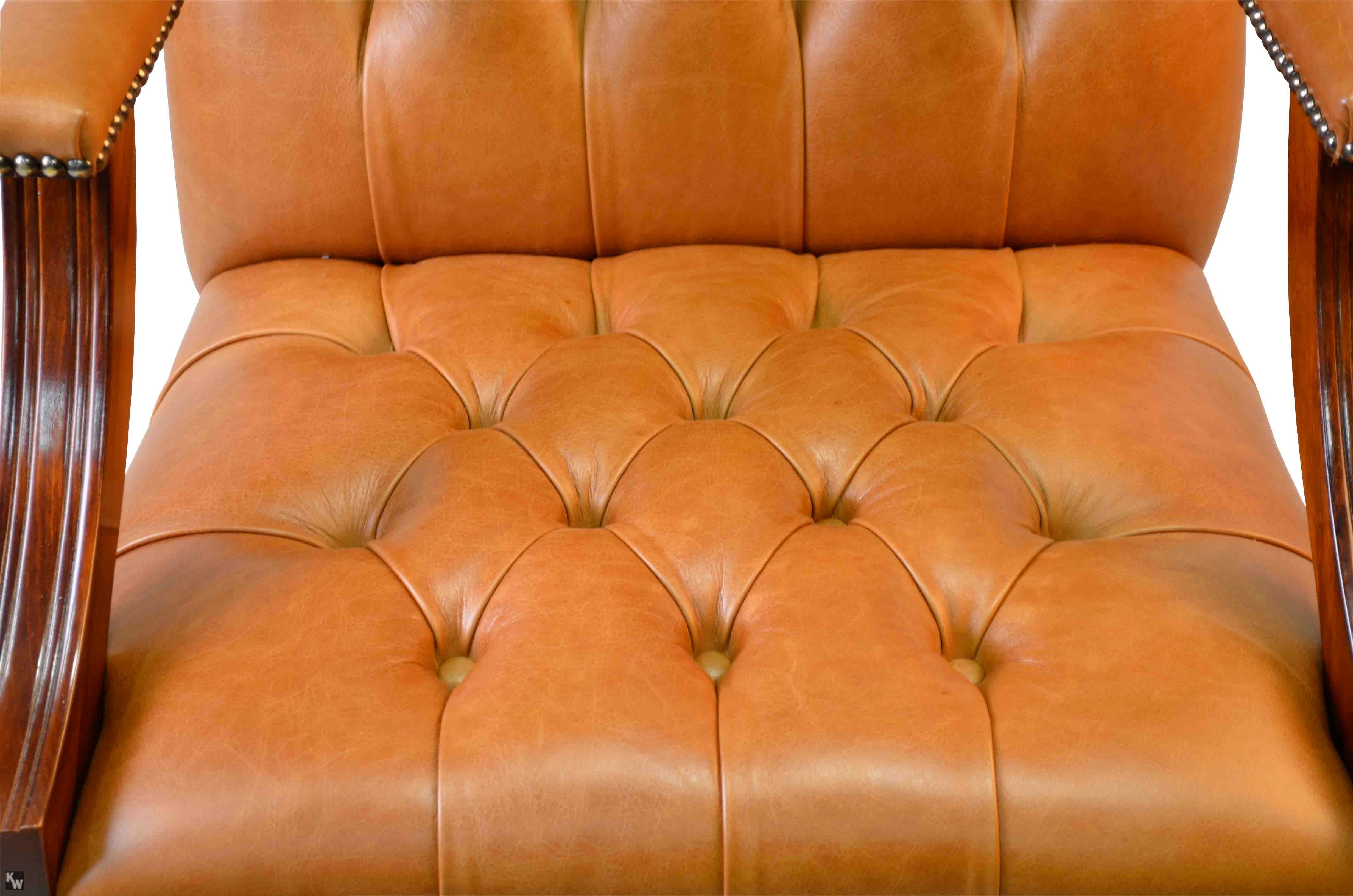 Kai Wiechmann Bürostuhl Chesterfield Bürostuhl Edward Polsterung light brown
