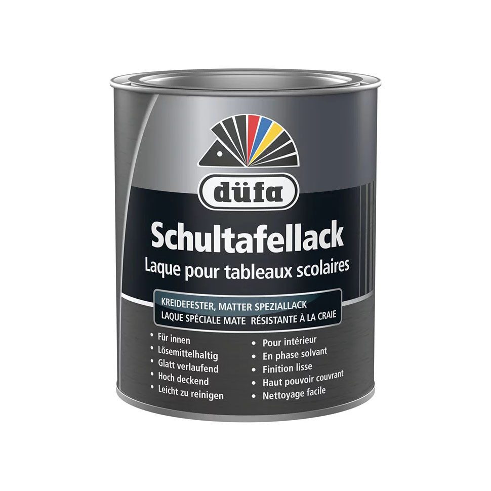 düfa Tafelfarbe Schultafellack 750 ml Schwarz matt Lack Tafellack, glatter Verlauf, hervorragende Deckkraft und kreidefest