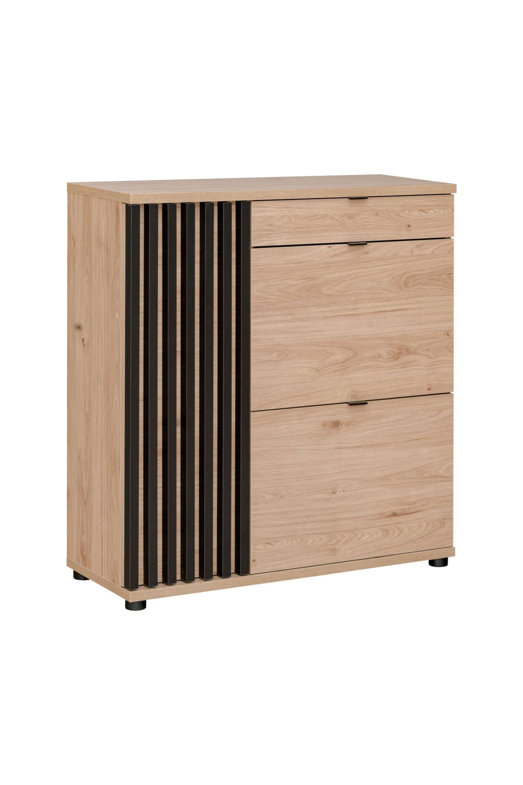 99rooms Schuhschrank Pedri (Sideboard, Schuhschrank) mit Tür, Schublade, 2 Klapptüren