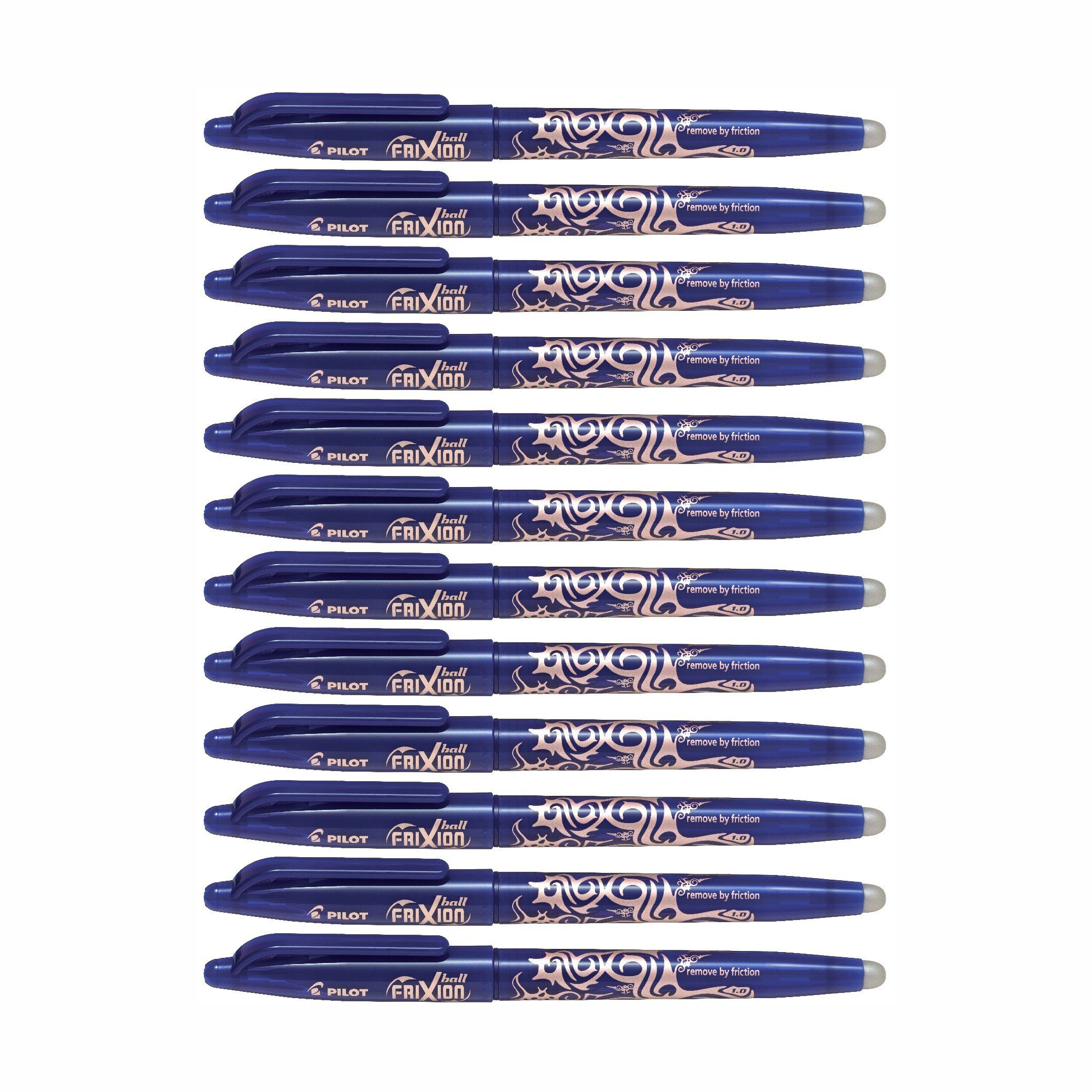 PILOT Tintenroller (12-tlg) Set, Frixion 1.0 Blau Ball - 12er