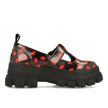 Buffalo Buffalo Aspha Jane Heart Boot Damen Vegan Patent Black Red Sneaker