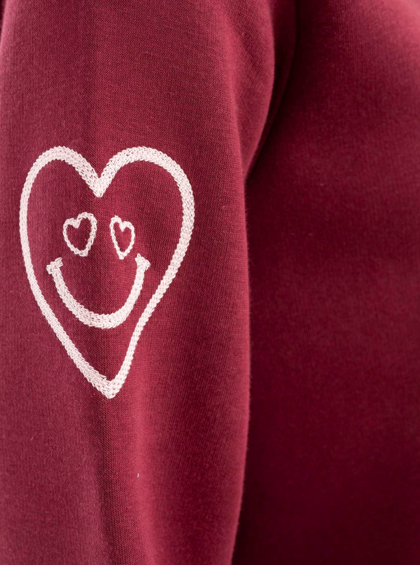 Zwillingsherz Hoodie "Alissa Shiny" glänzender Print, Daumenloch, Kordel, gesticktes Herz am Ärmel – Bild 5 von 5