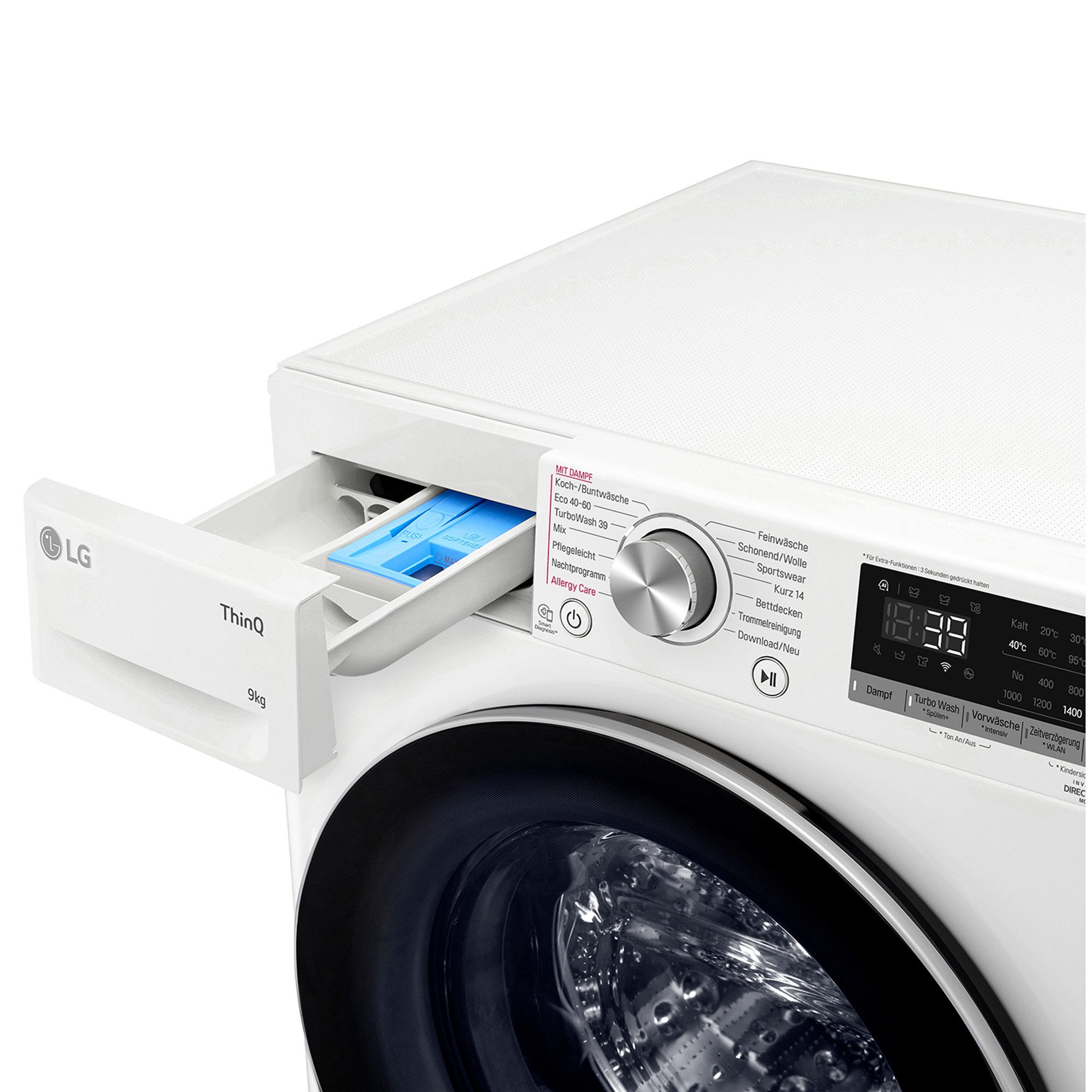 LG Waschmaschine F4WV709P1E, Vollwasserschutz, Steam, ThinQ® App, Reversive Trommel