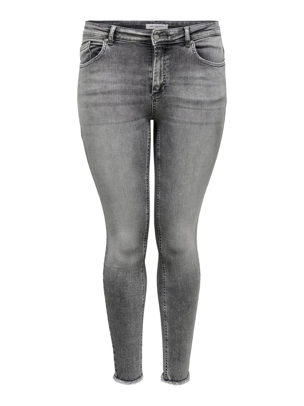 ONLY CARMAKOMA Skinny-fit-Jeans Skinny Stretch Jeans Curvy Plus Size für Damen (1-tlg) Baumwolle unifarben elastisch Reißverschluss casual-Style