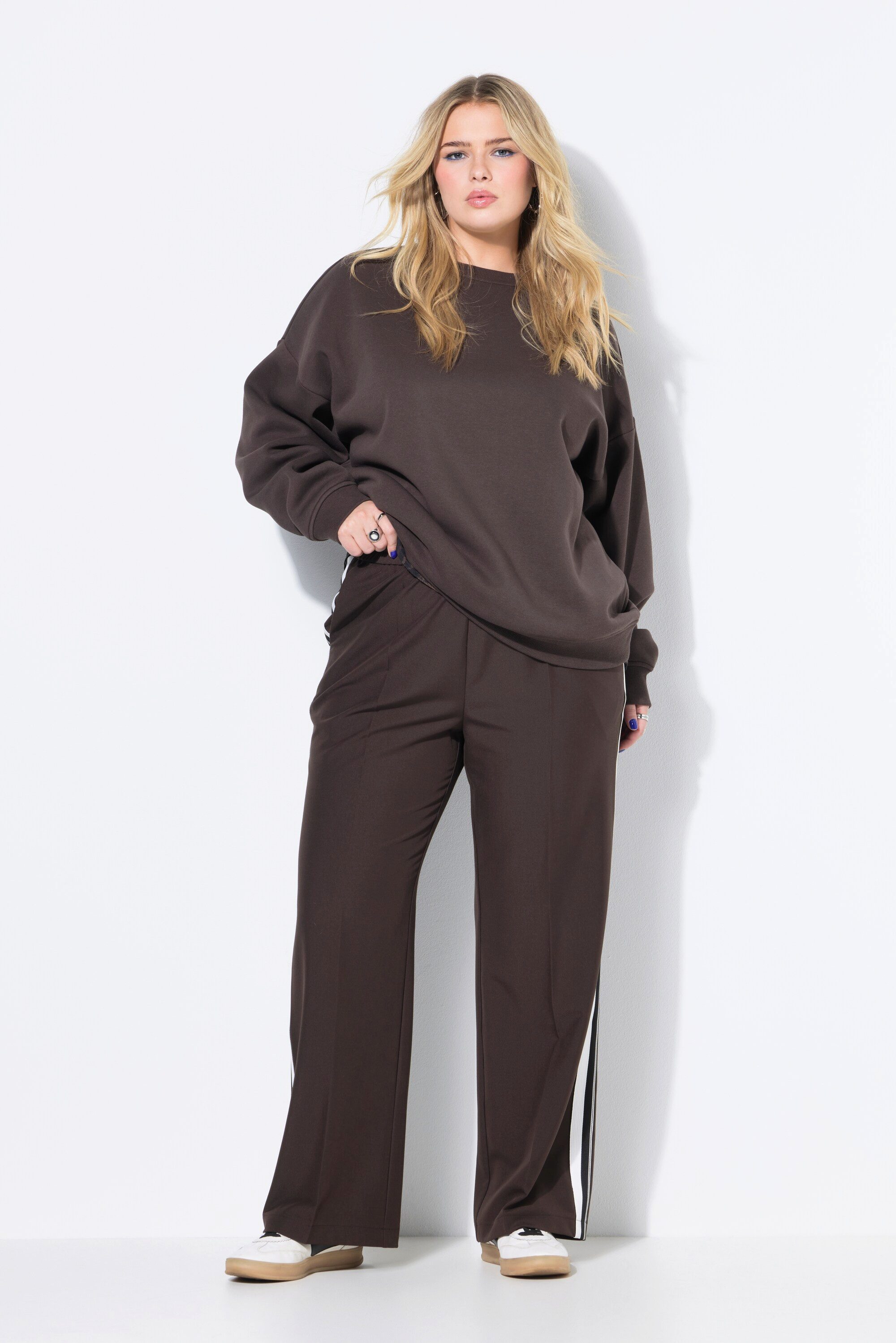 Studio Untold Schlupfhose Hose Straight Wide Legs Seitenstreifen – Bild 4 von 4