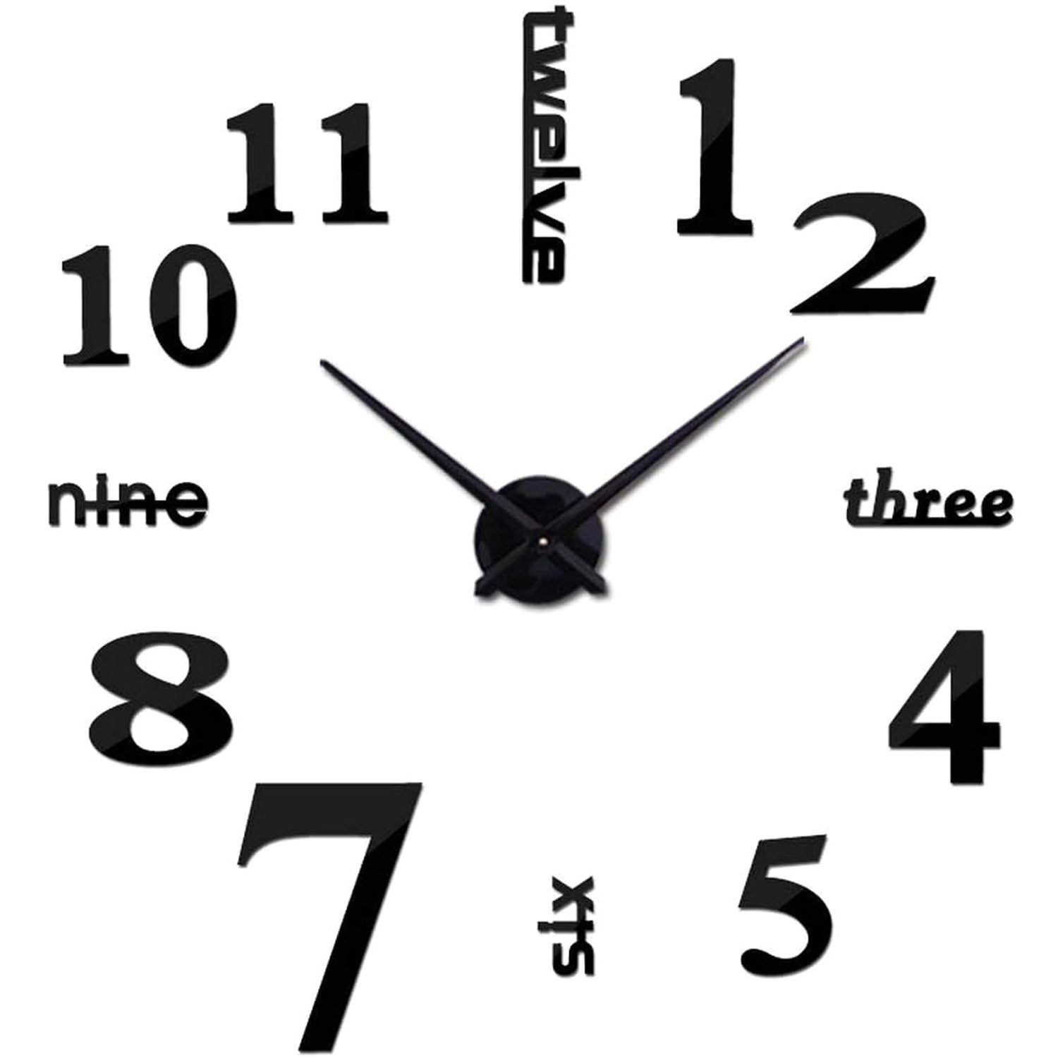 zggzerg Wanduhr 3D Wanduhren Moderne DIY Visuelle Aufkleber große Wanduhr X günstig online kaufen