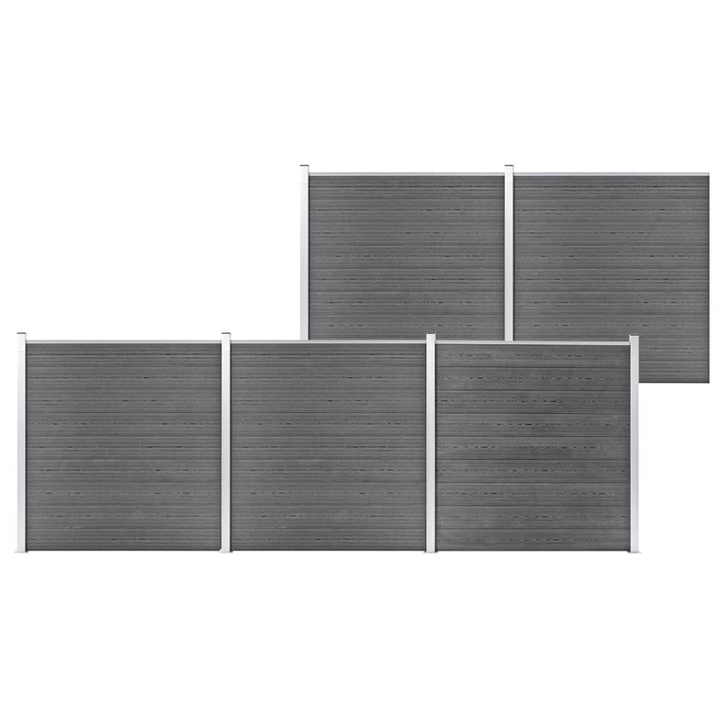 vidaXL Gartenzaun Gartenzaun WPC 872x186 cm Grau, (1-St)