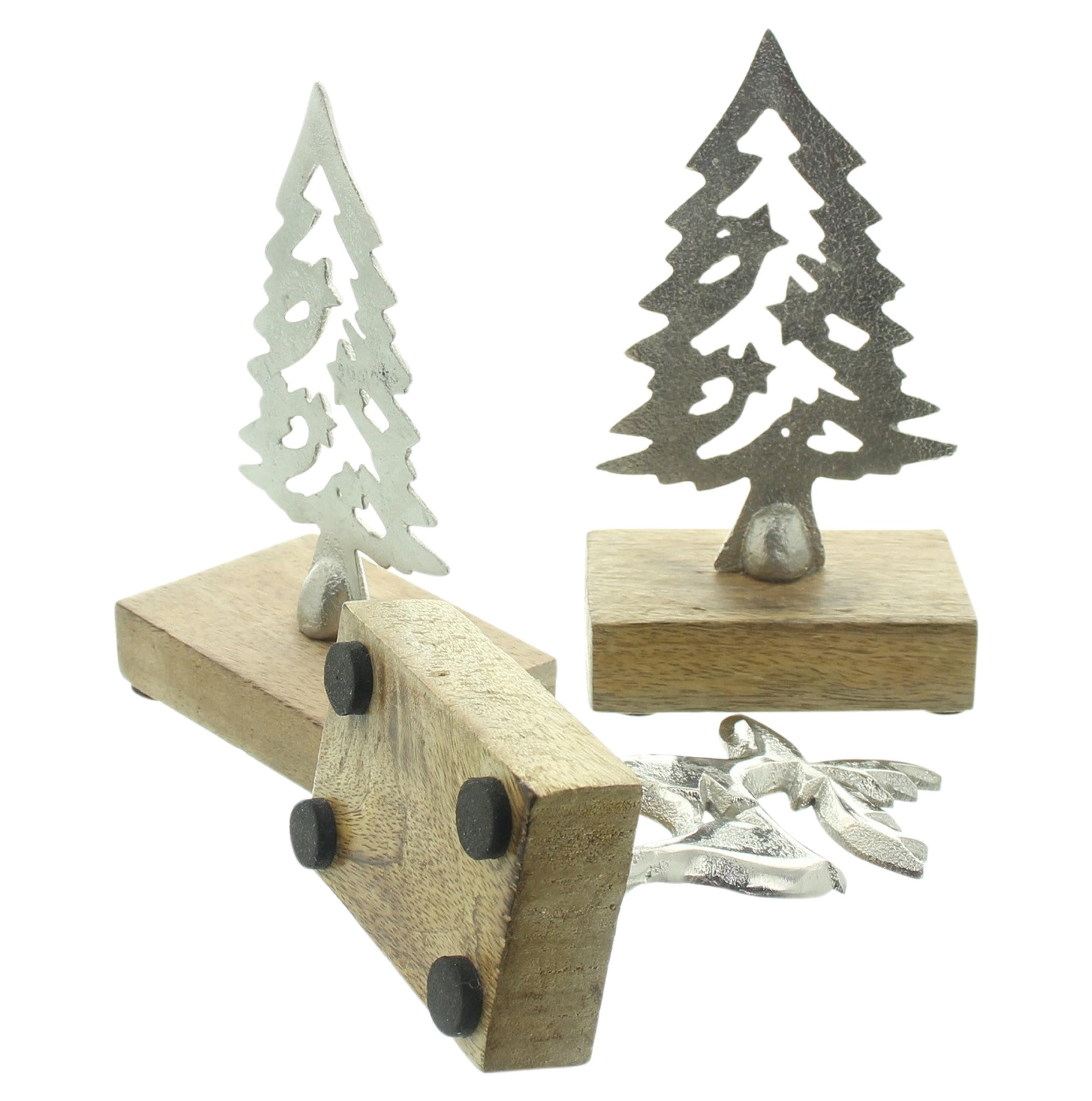 Weihnachtsfigur Weihnachtsdeko "Tannen & Rentier", 3er Set