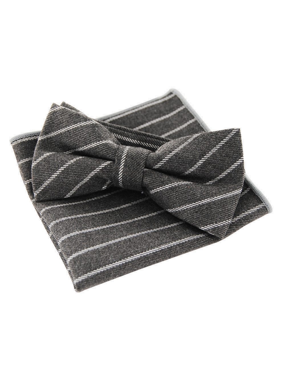 axy Fliege Herren Fliege mit Einstecktuch als Set Tweed Style (2er, 1x Fliege mit Einstecktuch als Set) Fliege bereits gebunden, Schleife Konfirmation verstellbar