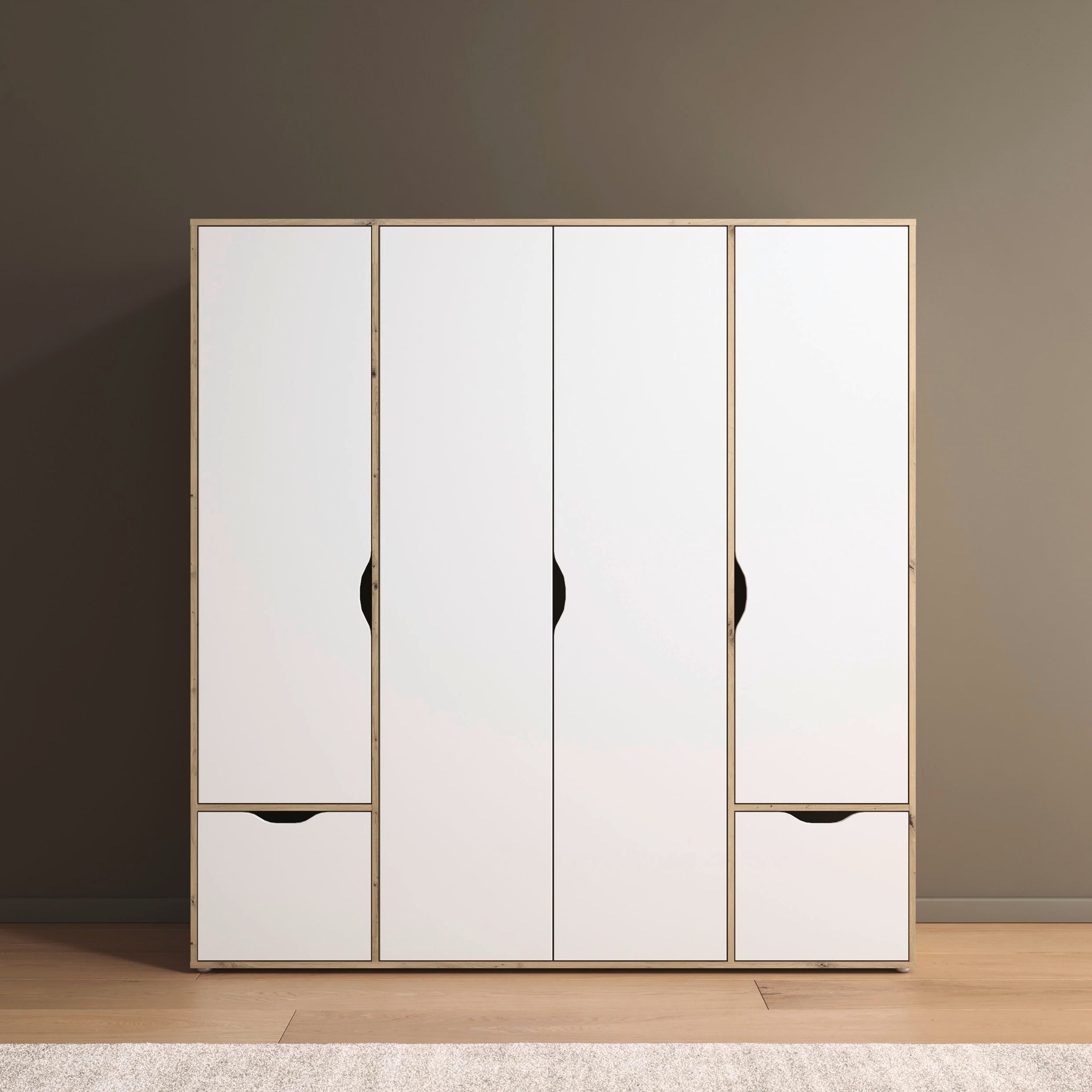 rauch Kleiderschrank Drehtürenschrank Schrank Garderobe Wäscheschrank NARAI mit Schubladen (in 3 verschiedenen Ausstattungen …